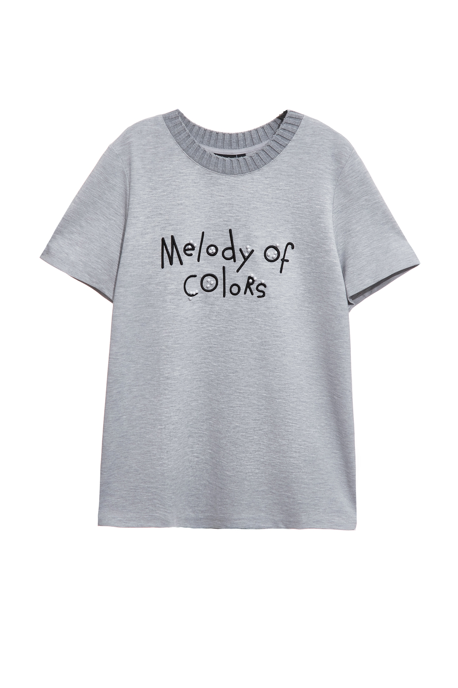 Front Slogan Grey TeeFront Slogan Grey Tee,Tops,pearl,Season (AW) Look,Embroidered