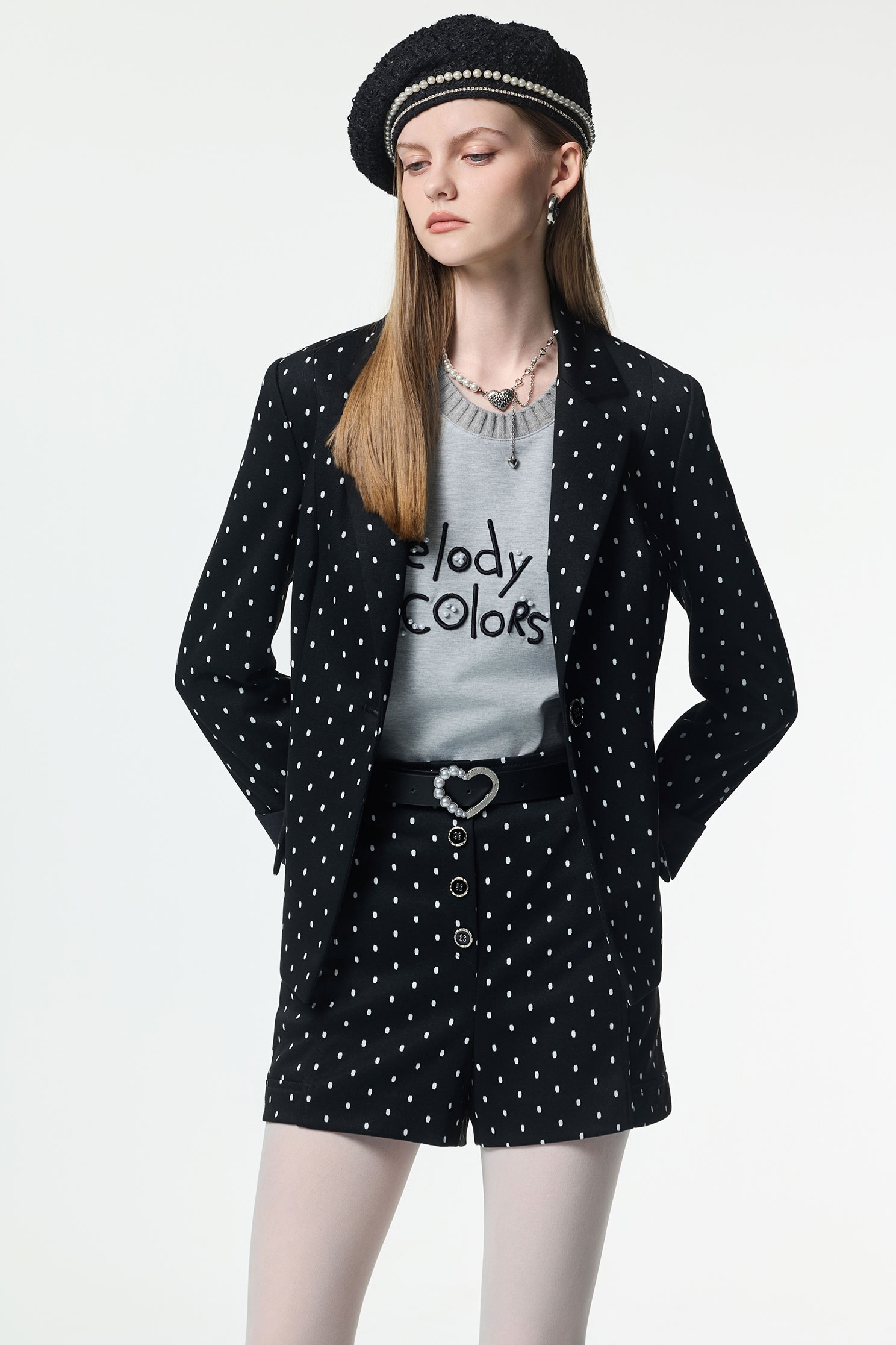 Front Slogan Grey TeeFront Slogan Grey Tee,Tops,pearl,Season (AW) Look,Embroidered