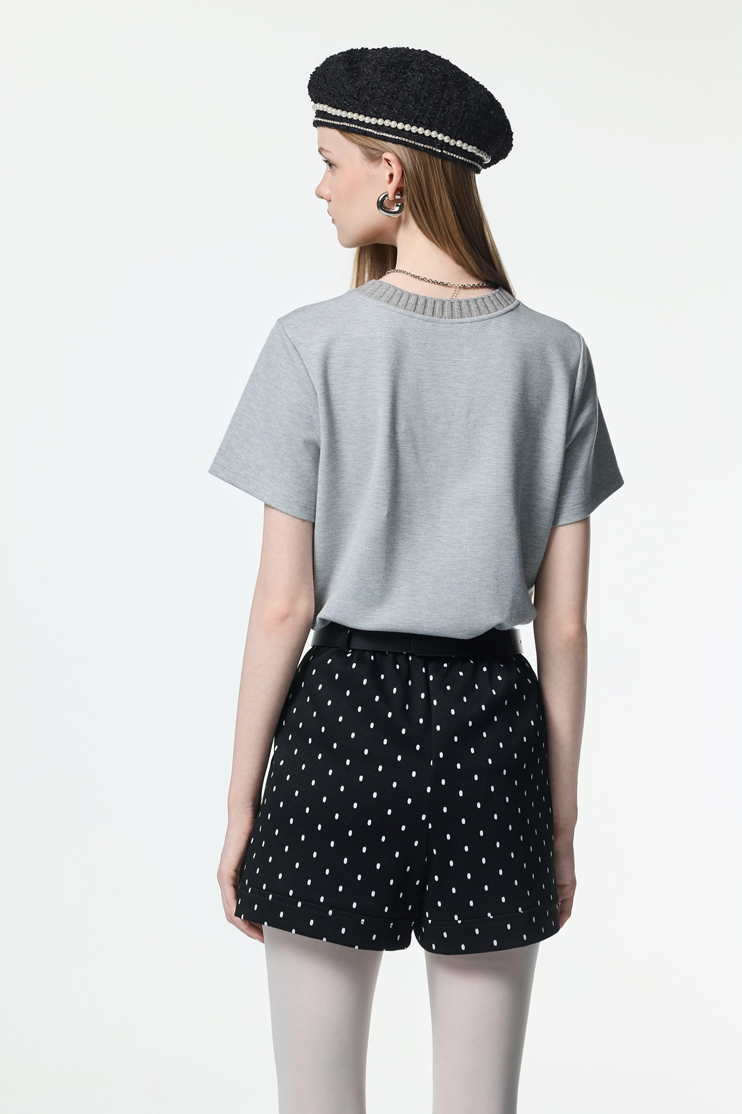 Front Slogan Grey TeeFront Slogan Grey Tee,Tops,pearl,Season (AW) Look,Embroidered