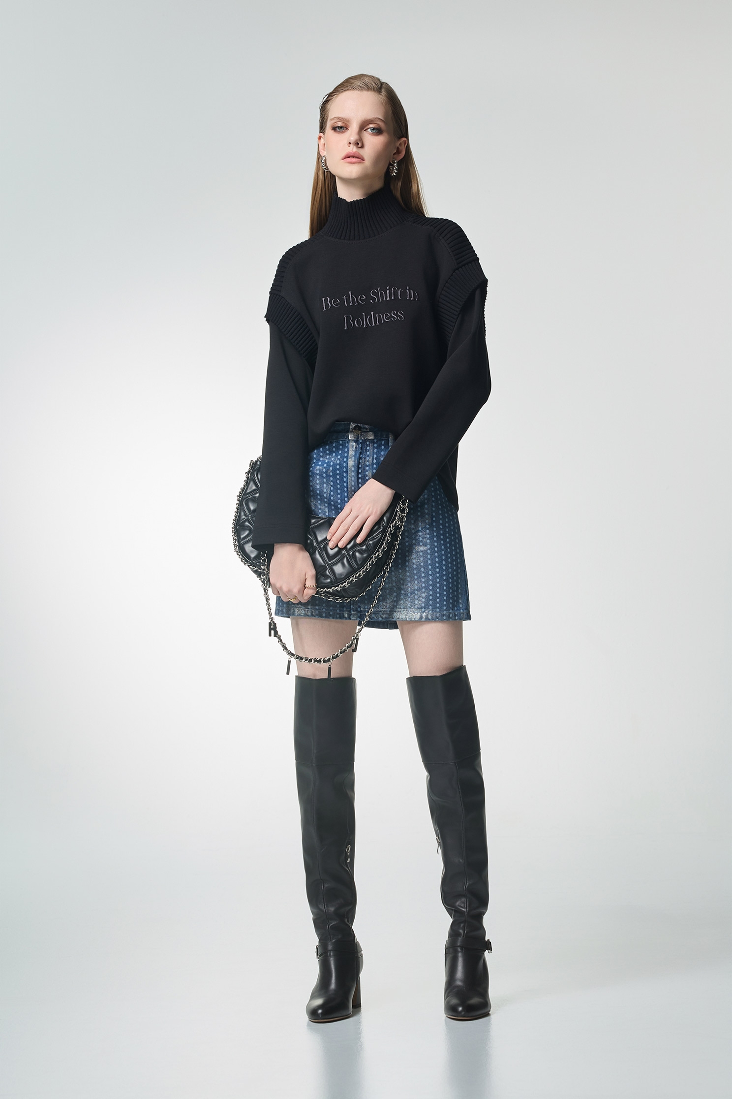 Rib Detail Long Sleeve TopRib Detail Long Sleeve Top,Tops,Embroidered,Season (AW) Look,Valentine