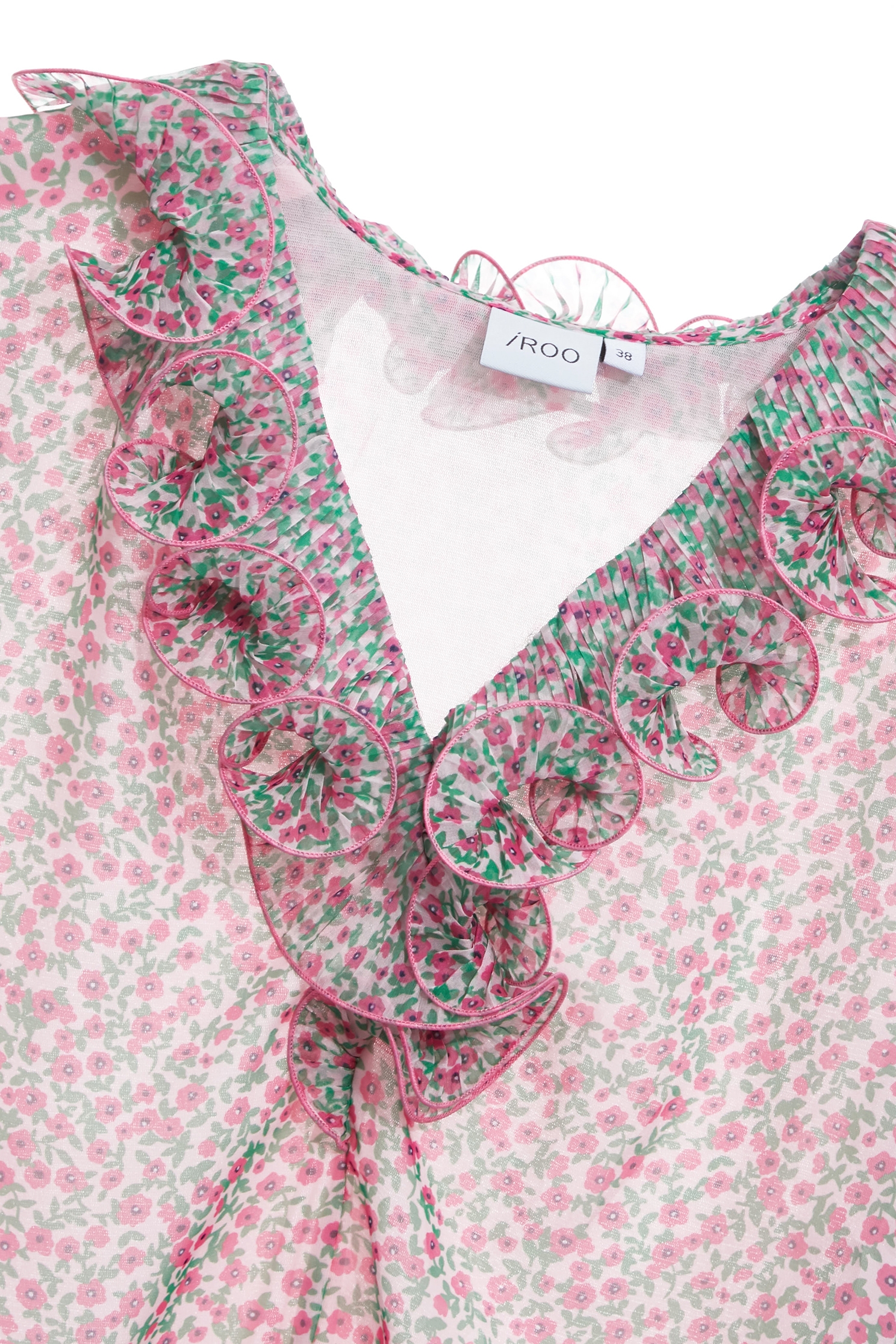 Floral Print Ruffle Chiffon TopFloral Print Ruffle Chiffon Top,Tops,Season (AW) Look,Chiffon