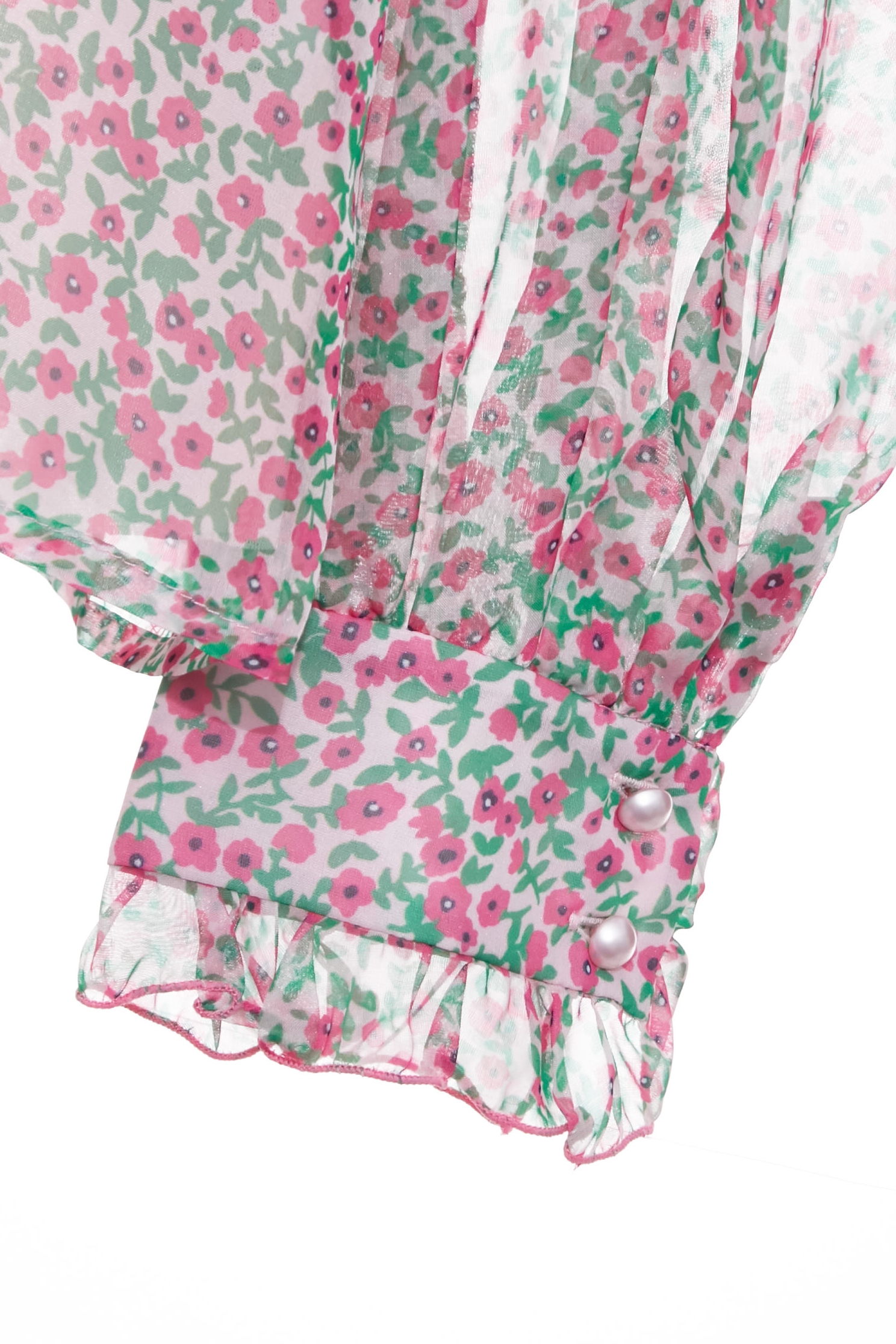 Floral Print Ruffle Chiffon TopFloral Print Ruffle Chiffon Top,Tops,Season (AW) Look,Chiffon