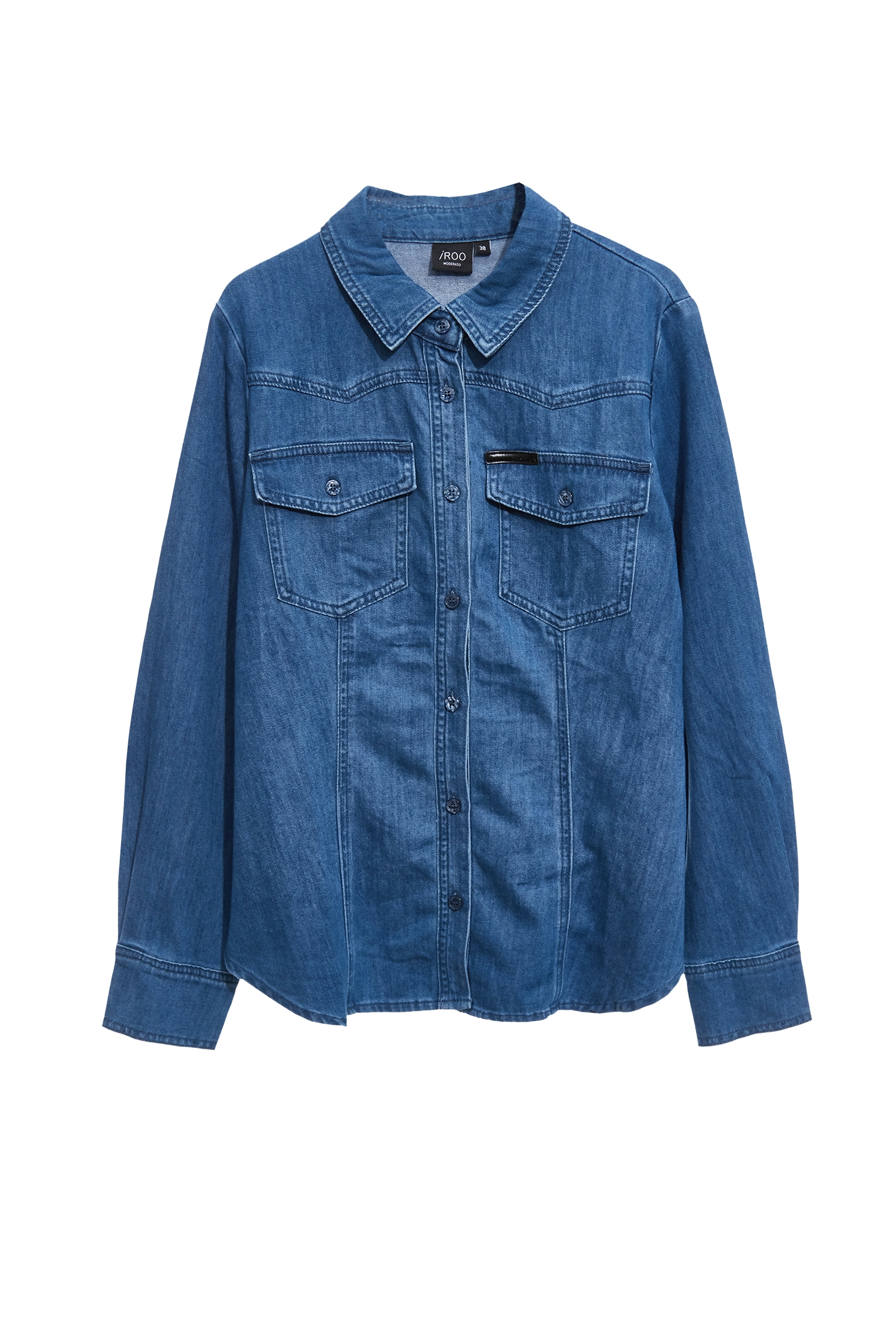 Long Sleeve Denim TopLong Sleeve Denim Top,Office Looks,Denim,Denim,Season (AW) Look,Blouses