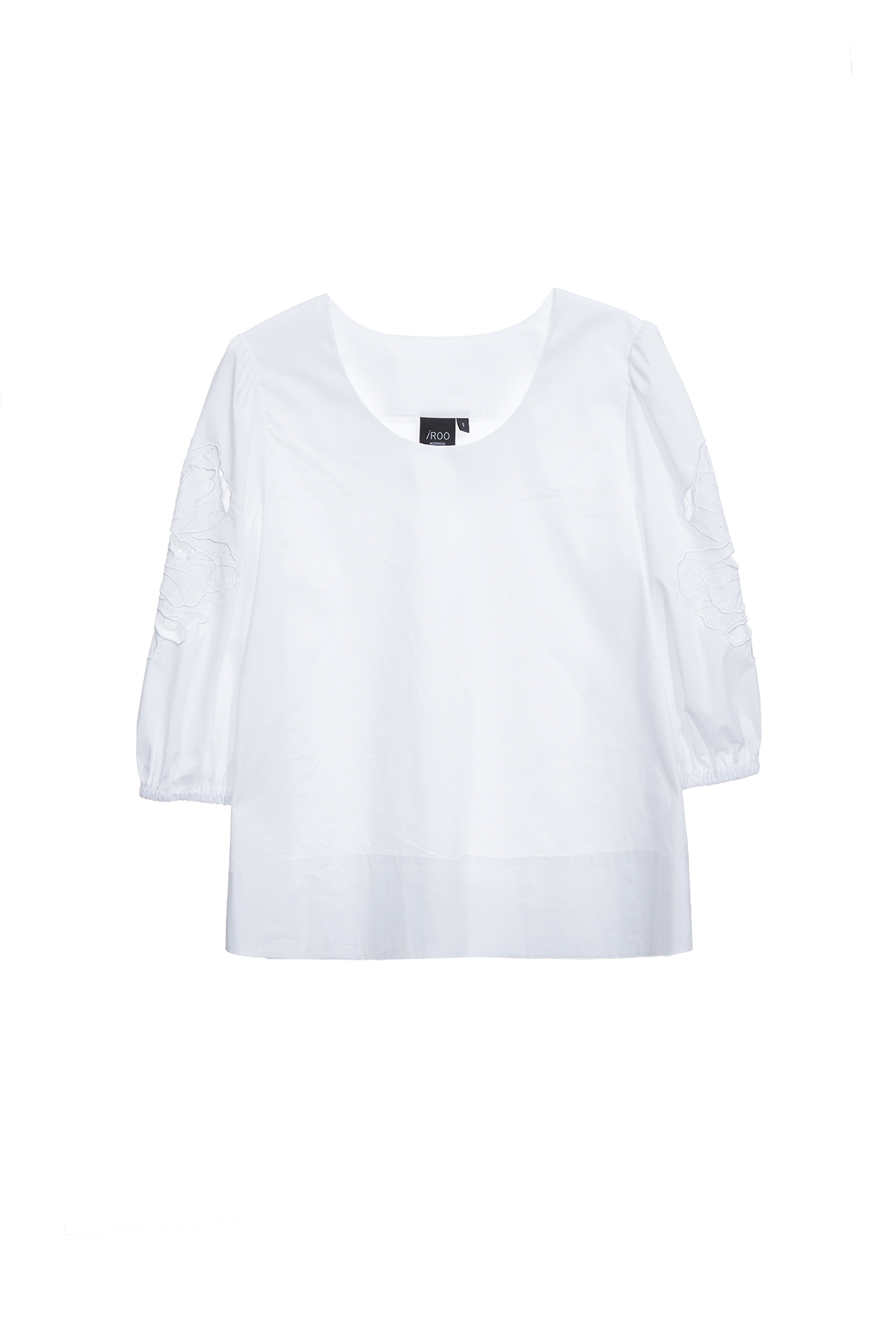 Floral Embroidery Sleeve White TopFloral Embroidery Sleeve White Top,Tops,Embroidered,Trends,White tops,Season (AW) Look