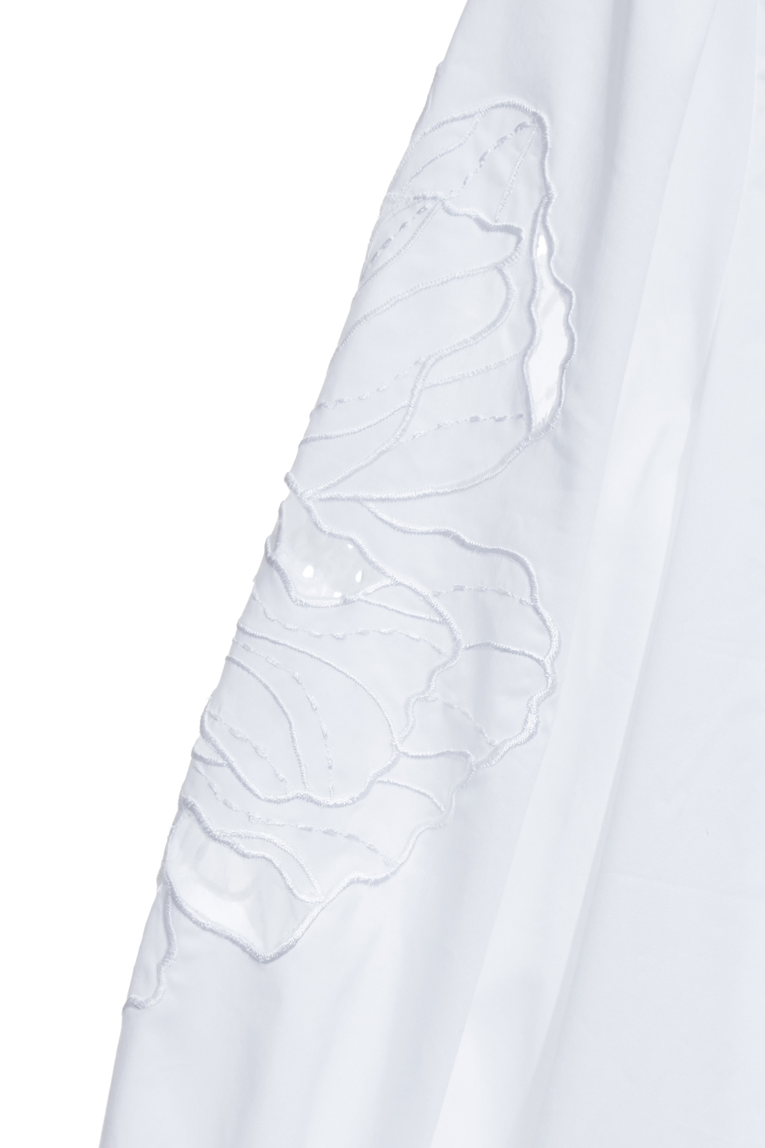 Floral Embroidery Sleeve White TopFloral Embroidery Sleeve White Top,Tops,Embroidered,Trends,White tops,Season (AW) Look