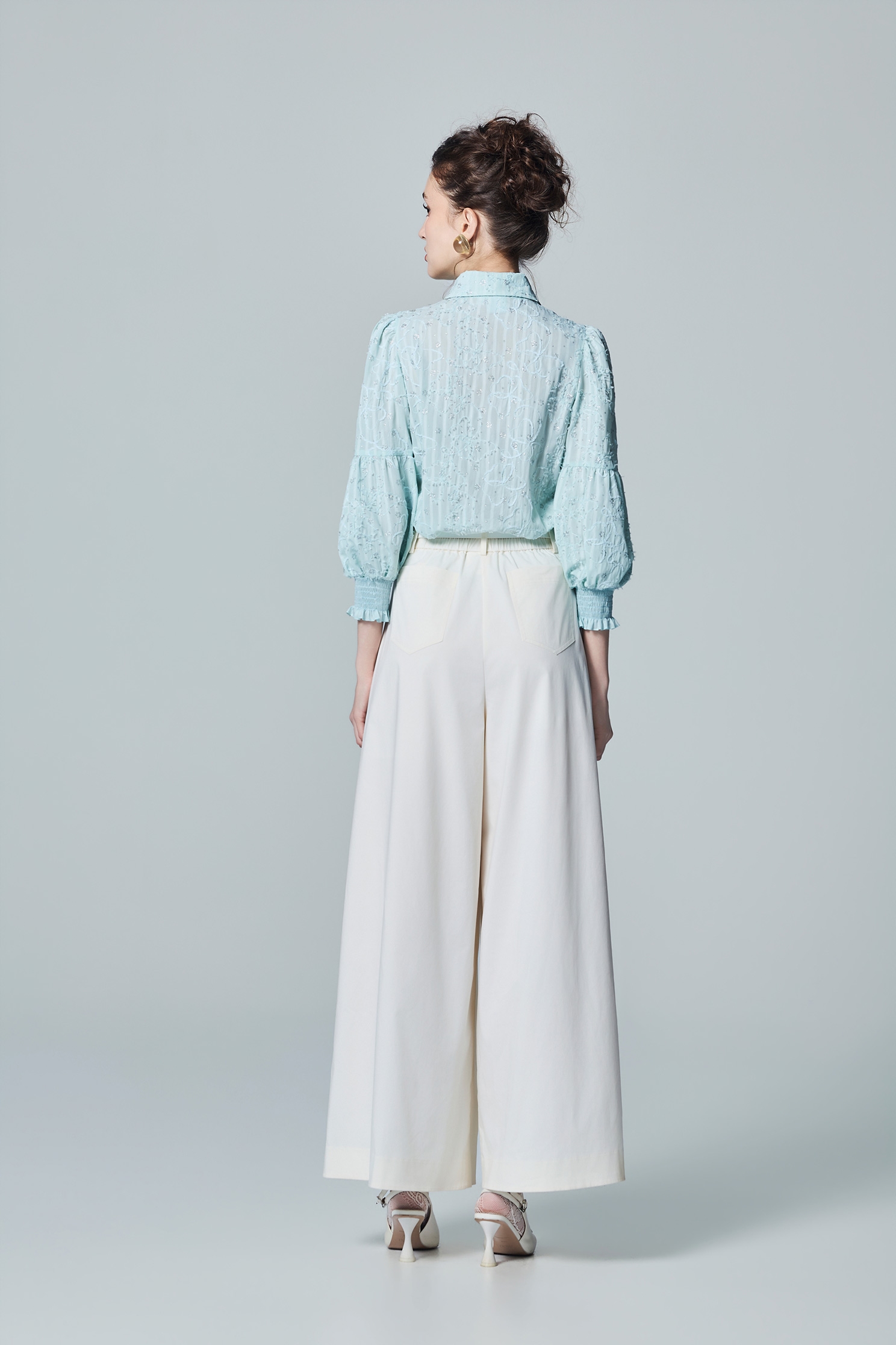 Bow Collar Floral Detail BlouseBow Collar Floral Detail Blouse,Tops,Embroidered,Season (AW) Look,Embroidered,bows
