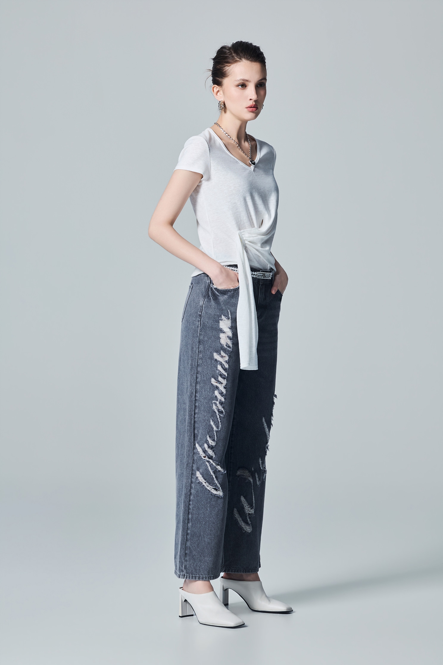 Sash Detail Short Sleeve TopSash Detail Short Sleeve Top,Tops,Round neck tops,White tops,Season (AW) Look,Knitted