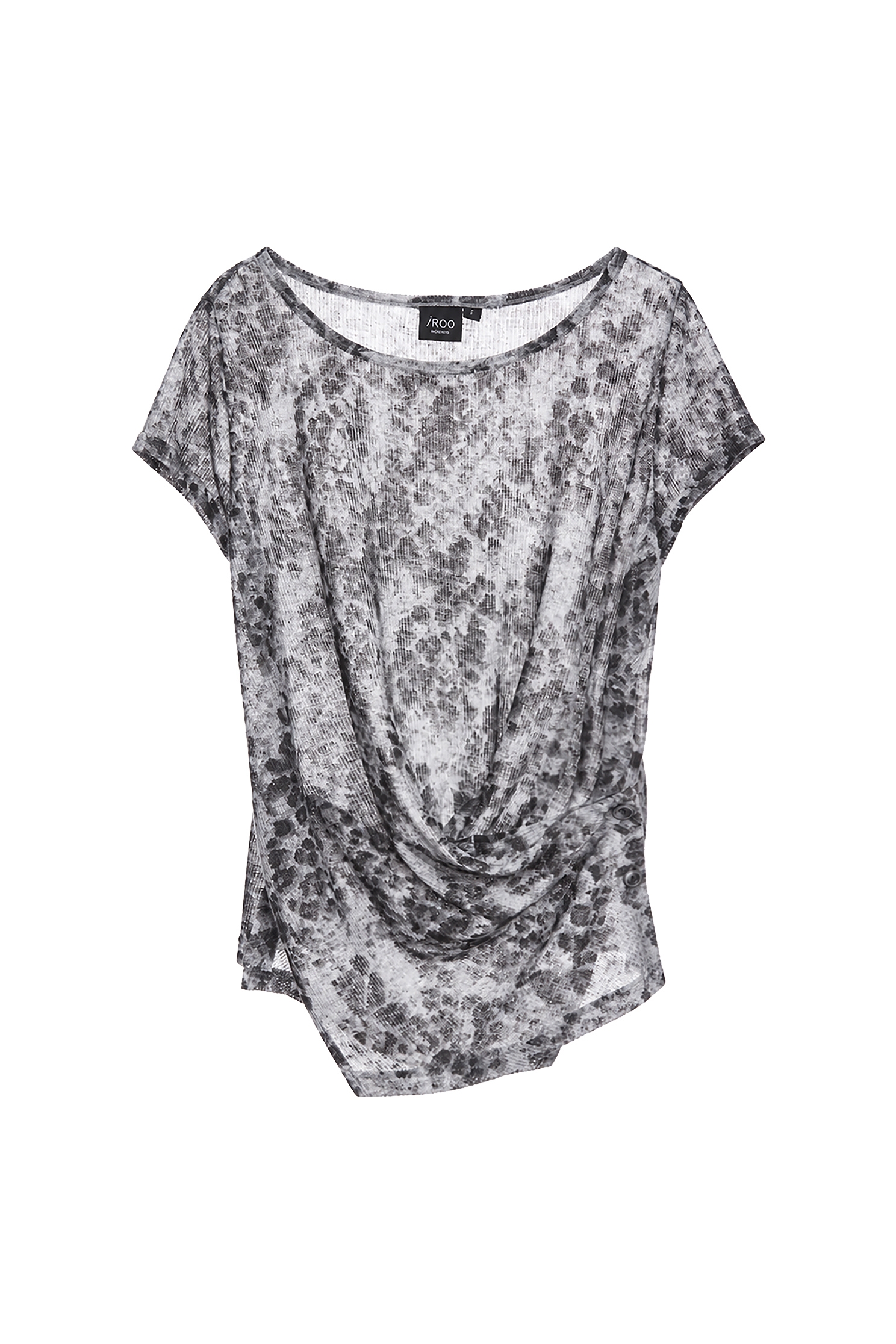 Charcoal Leopard Ink Print Style Criss Cross TopCharcoal Leopard Ink Print Style Criss Cross Top,Tops,Round neck tops,Season (AW) Look,Knitted,Knitted tops