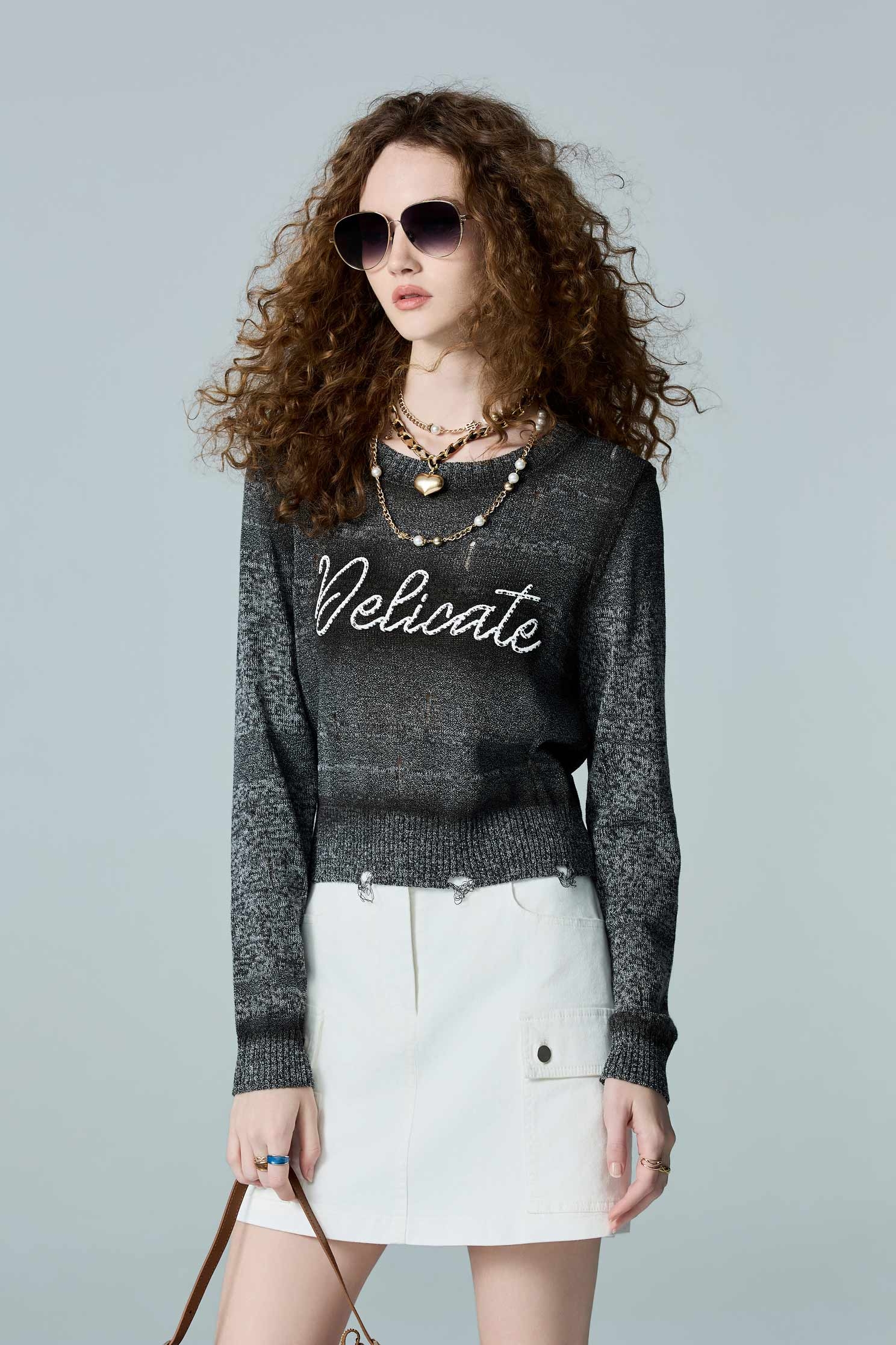 Front Slogan Charcoal Grey Knit TopFront Slogan Charcoal Grey Knit Top,Tops,Season (AW) Look,Knitted,Knitted tops