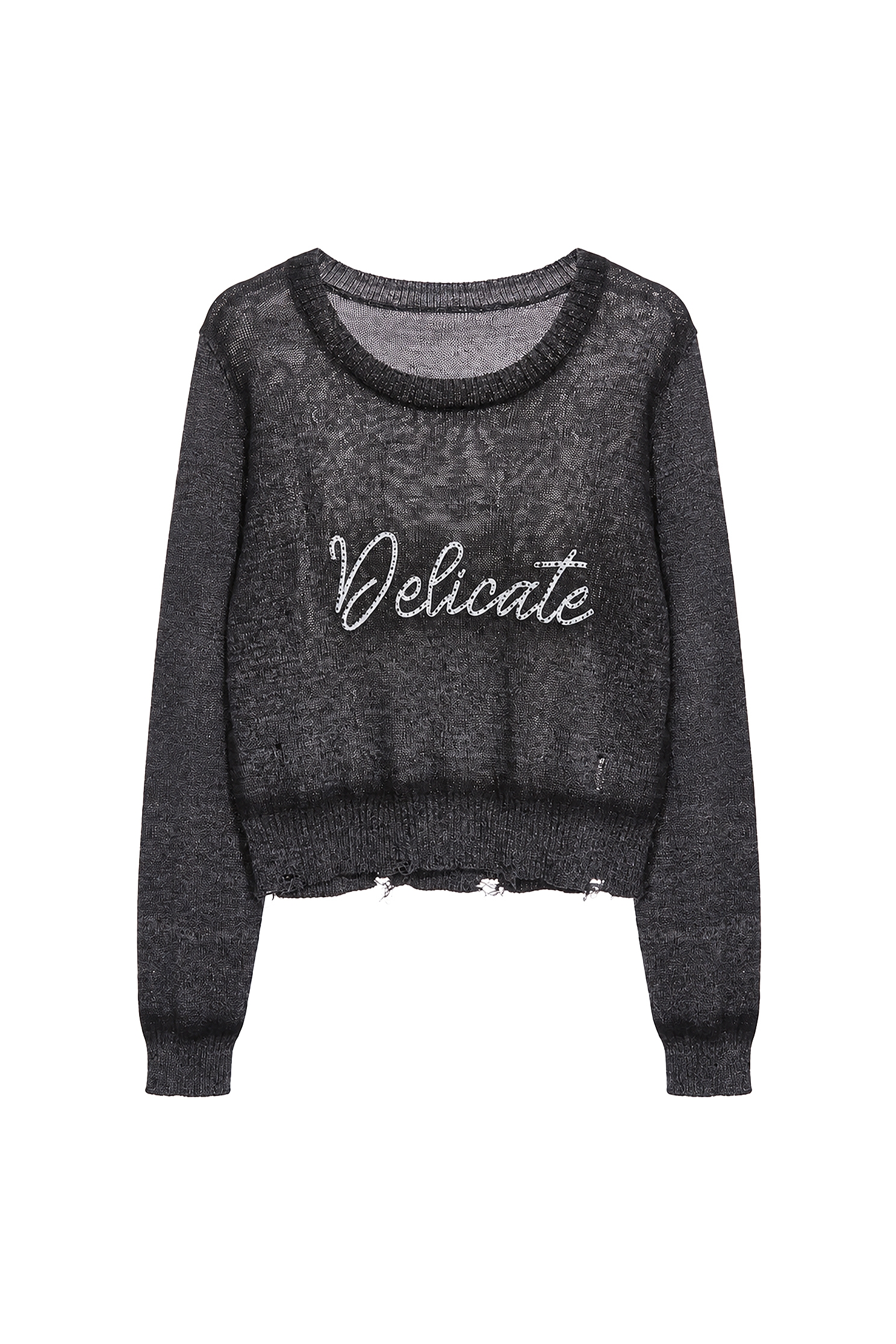 Front Slogan Charcoal Grey Knit TopFront Slogan Charcoal Grey Knit Top,Tops,Season (AW) Look,Knitted,Knitted tops