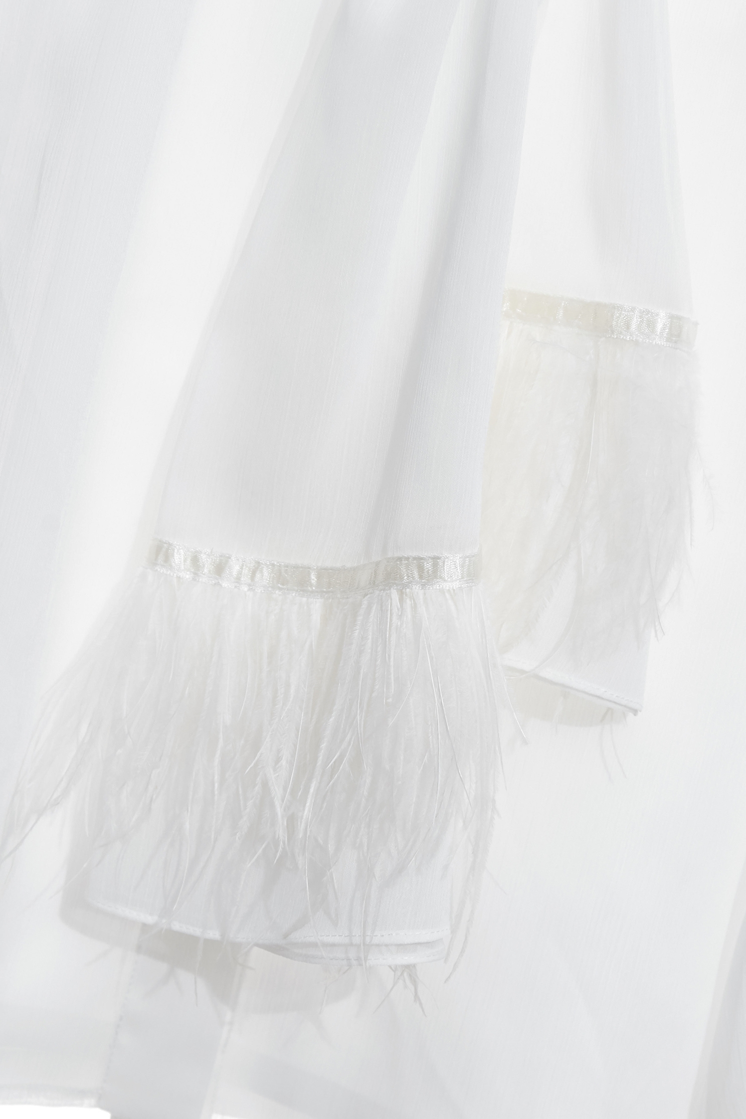 Fringe Detail Scarf Collar Chiffon BlouseFringe Detail Scarf Collar Chiffon Blouse,Tops,Under shirts,White tops,Season (AW) Look,Chiffon