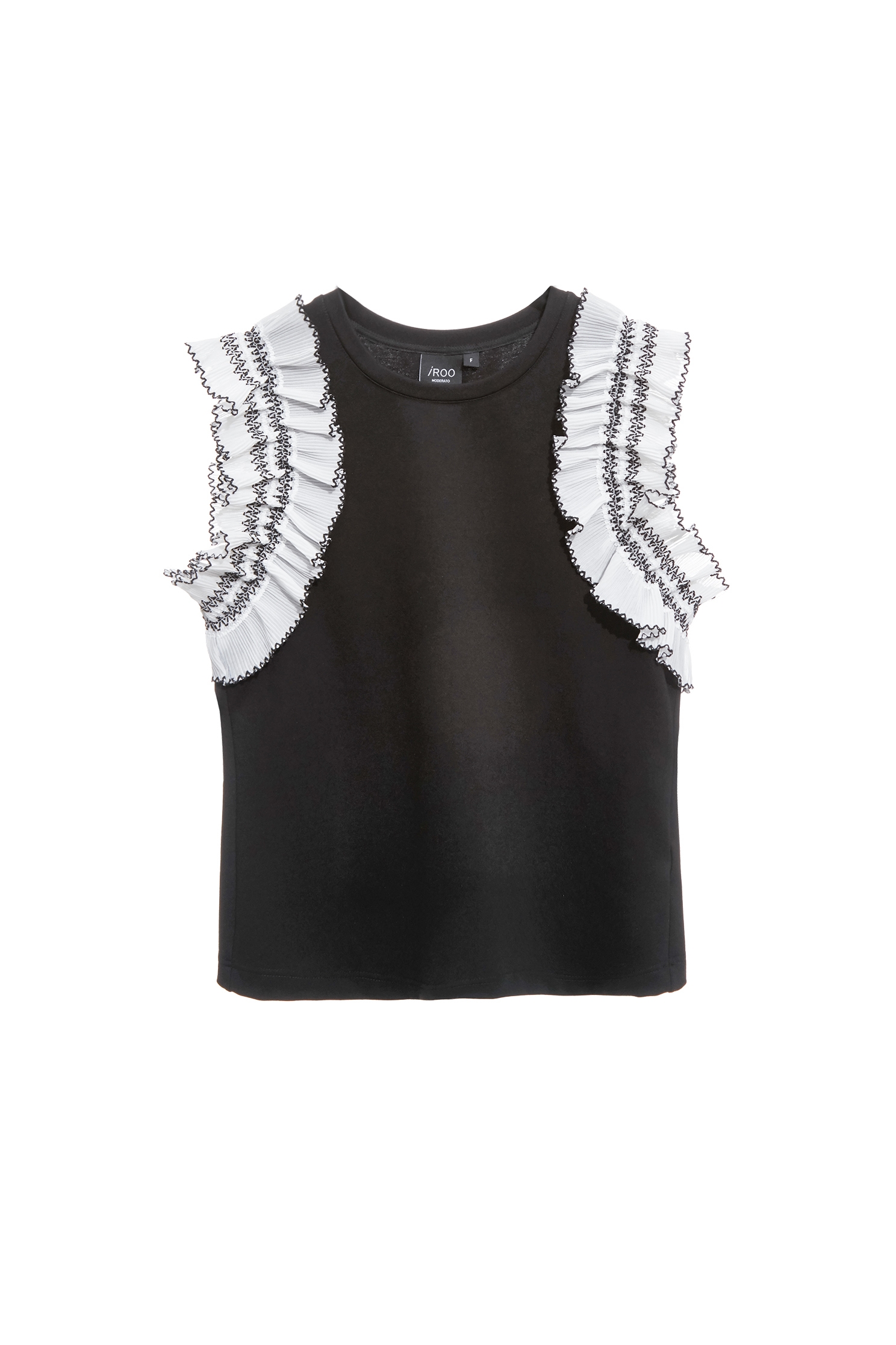Contrast Pleated Sleeve Black TeeContrast Pleated Sleeve Black Tee,sleeveless tops,Tops,bestselling,Trends,Season (AW) Look,sleeveless tops,Chiffon,black tops