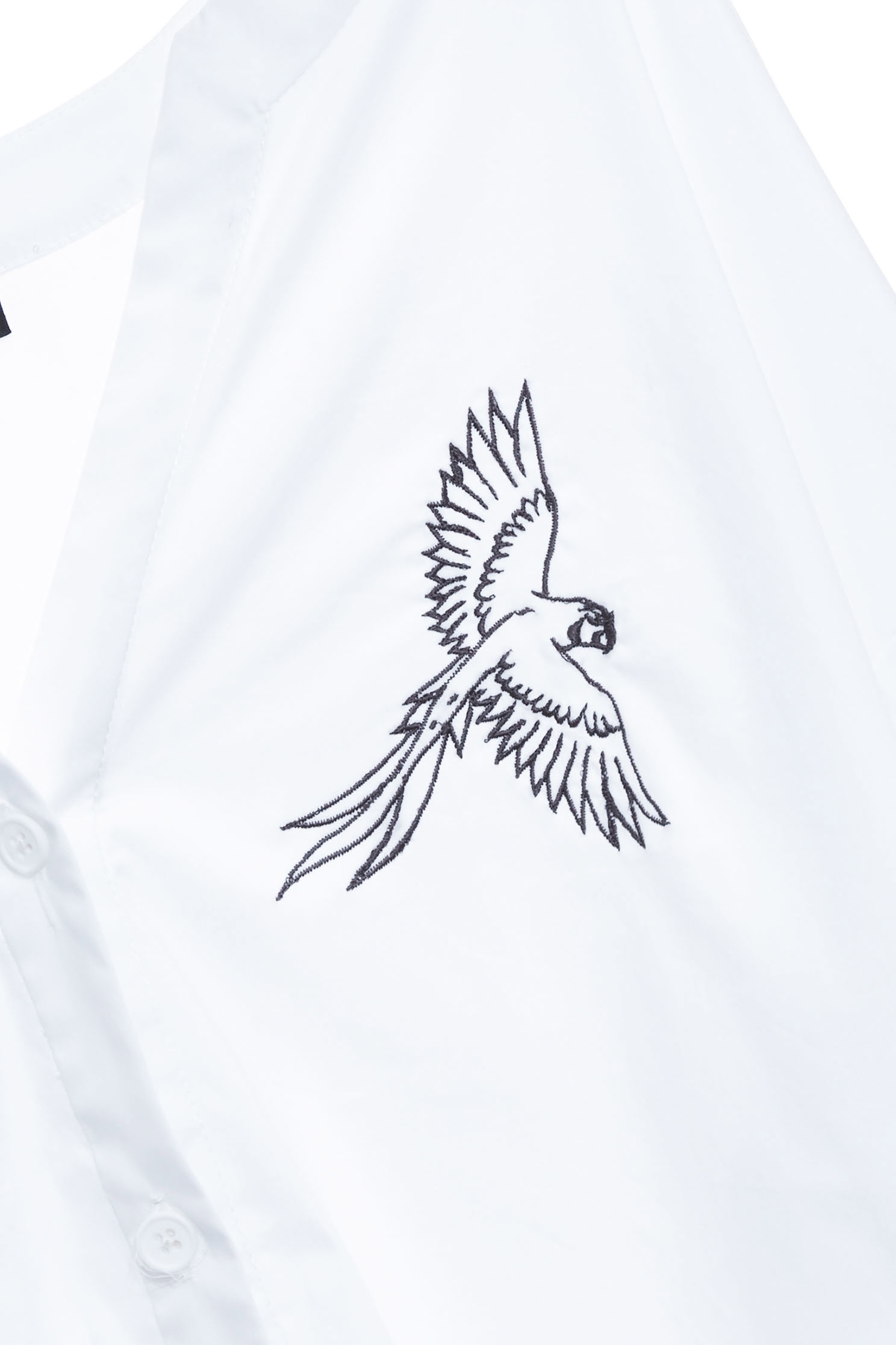 Bird Graphic Embroidery V-neck BlouseBird Graphic Embroidery V-neck Blouse,Tops,Embroidered,White tops,Season (AW) Look,Blouses
