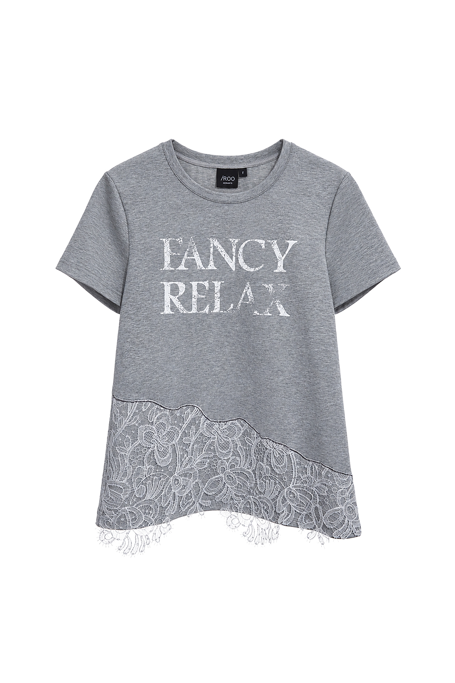 White Lace Detail Short Sleeve TeeWhite Lace Detail Short Sleeve Tee,T-shirts,Tops,Round neck tops,Season (AW) Look,Cotton,Lace