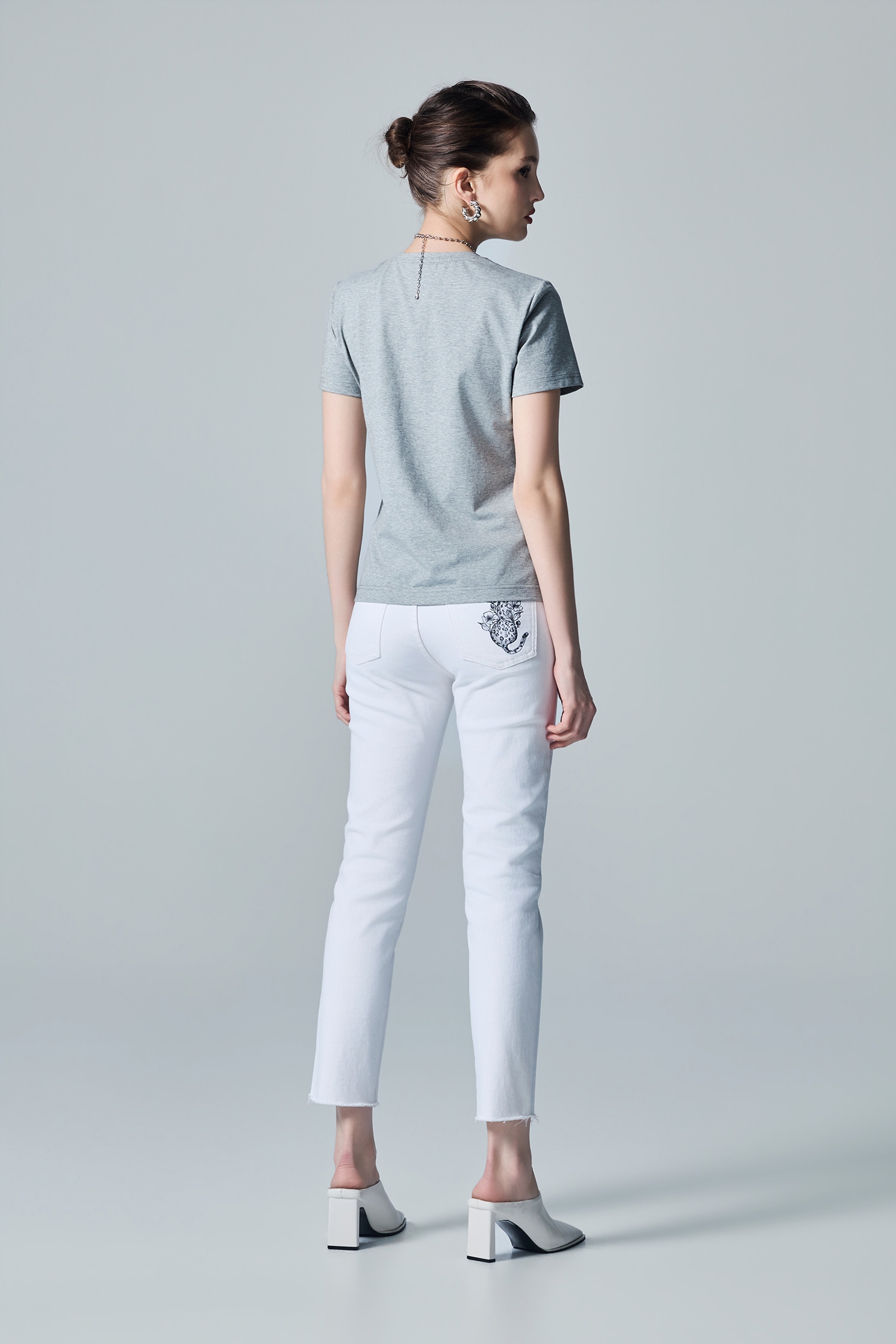 White Lace Detail Short Sleeve TeeWhite Lace Detail Short Sleeve Tee,T-shirts,Tops,Round neck tops,Season (AW) Look,Cotton,Lace
