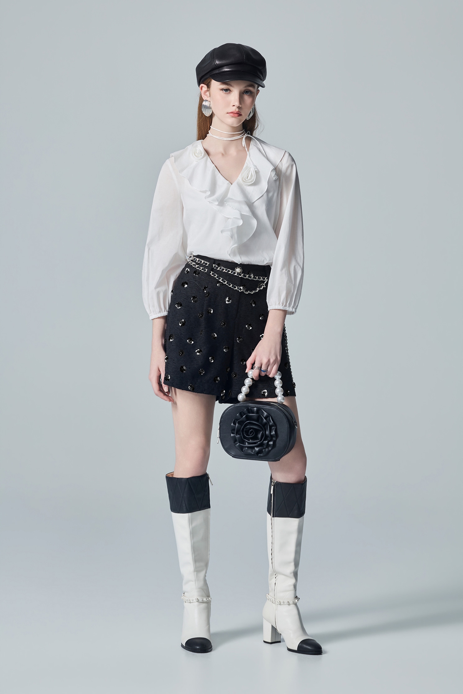 Rose Detail Ruffle TopRose Detail Ruffle Top,Tops,White tops,Season (AW) Look