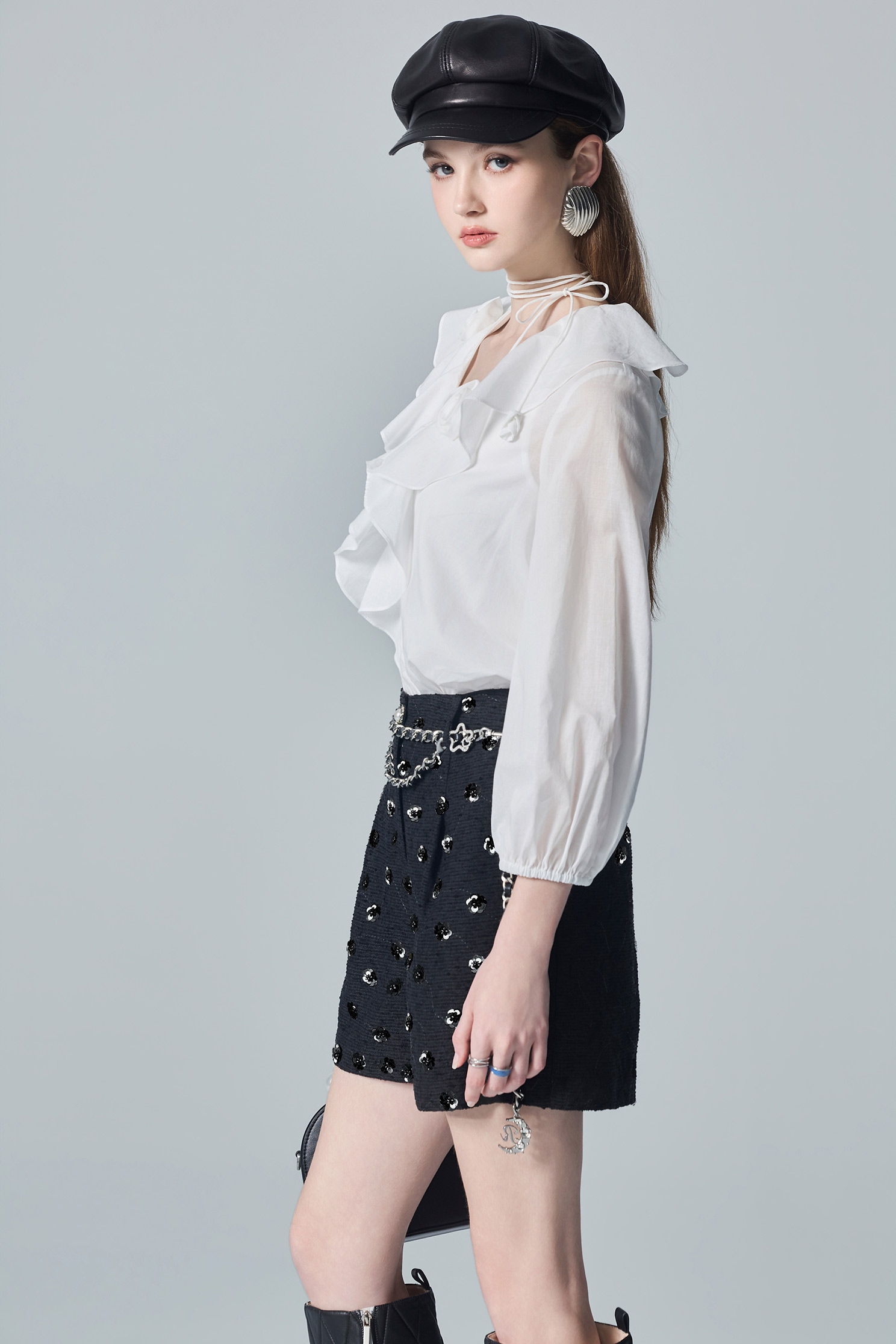 Rose Detail Ruffle TopRose Detail Ruffle Top,Tops,White tops,Season (AW) Look