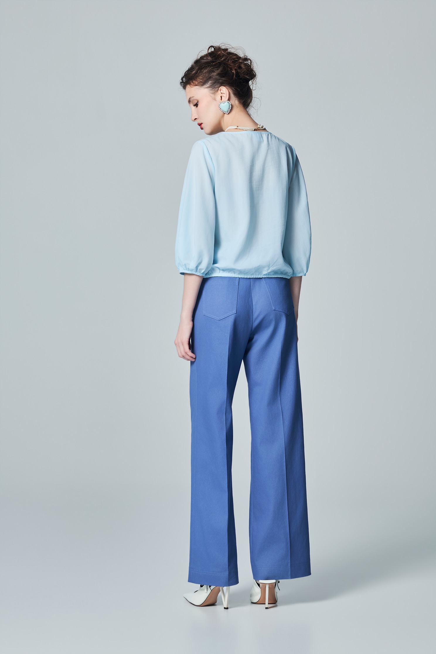 Front Knot Detail Blue TopFront Knot Detail Blue Top,Tops,Season (AW) Look