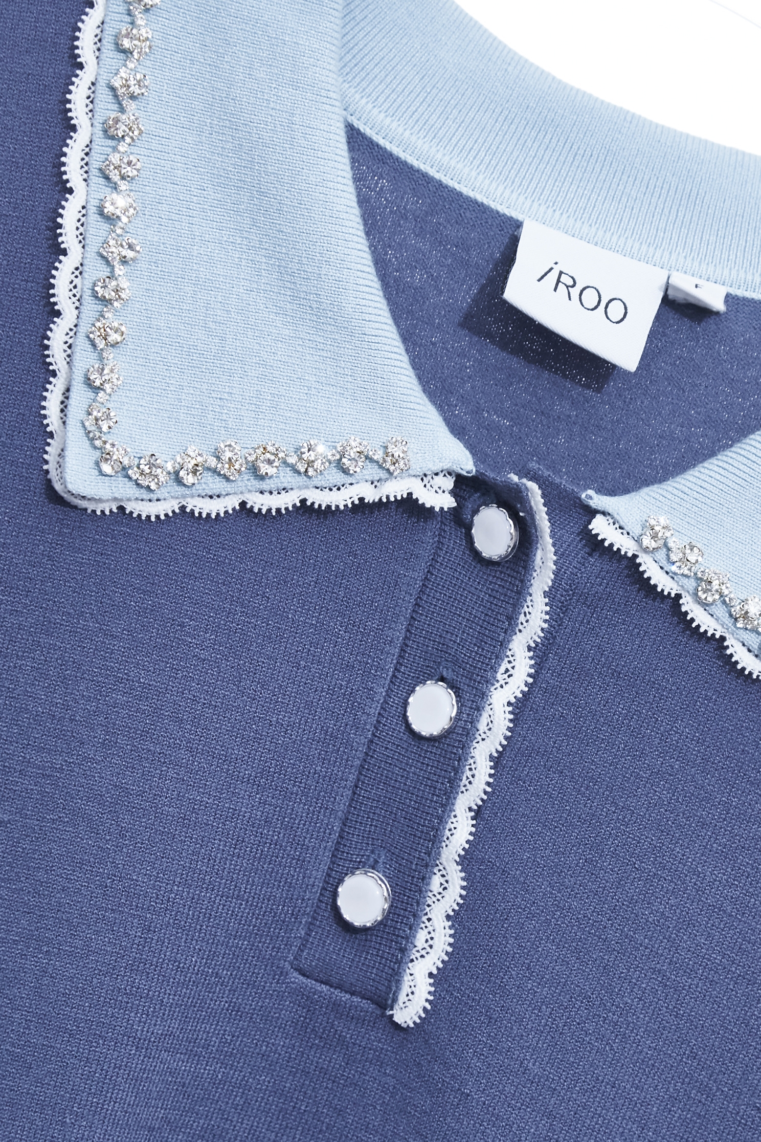 Contrast Collar Polo Knit TopContrast Collar Polo Knit Top,Tops,Season (AW) Look,Lace,Knitted,Knitted tops