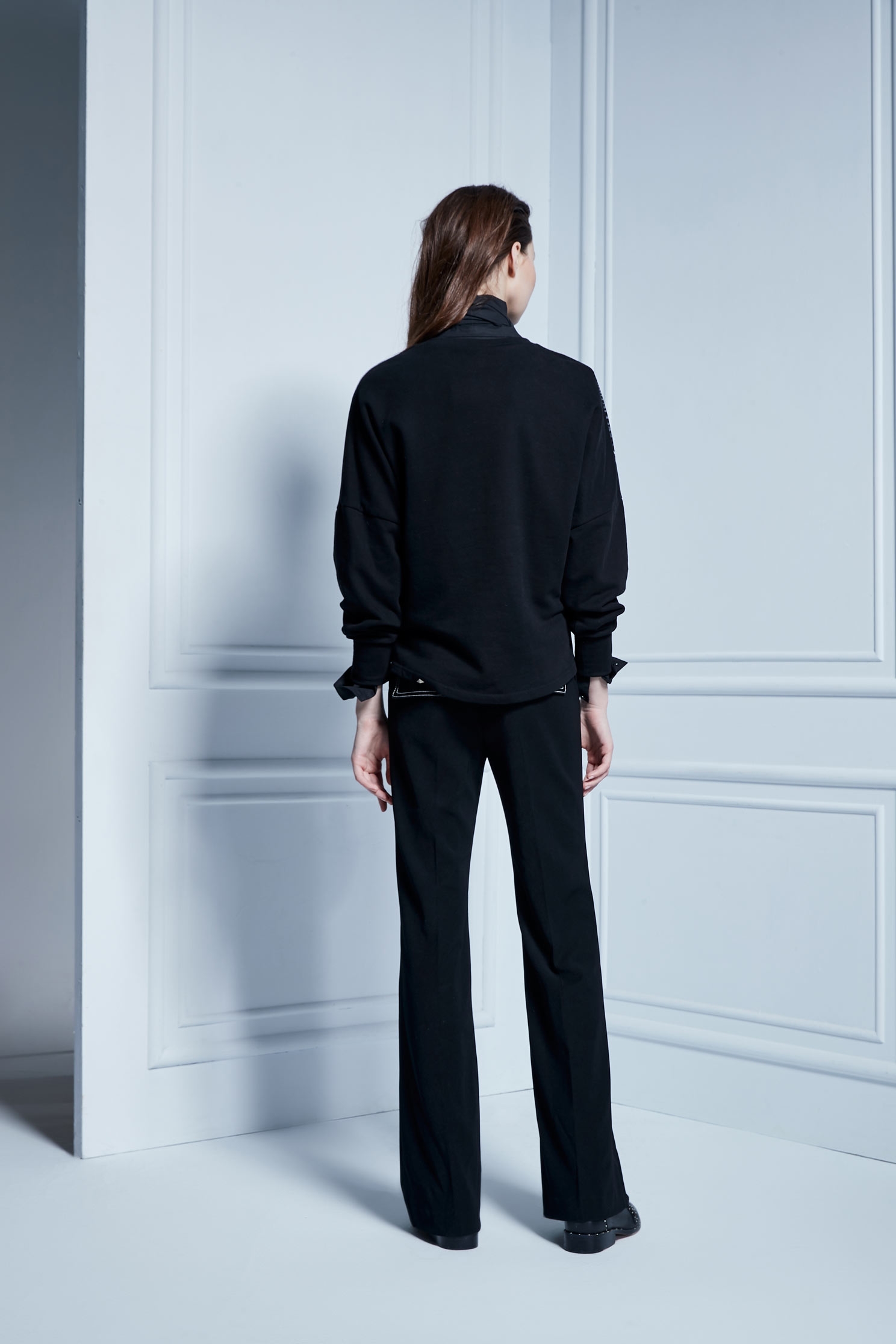 Graphic Print Long Sleeve SweatshirtBlack and white printed clothing,T-shirts,Round neck tops,Season (AW) Look,Cotton,comfotism,Sweaters,Long sleeve tops