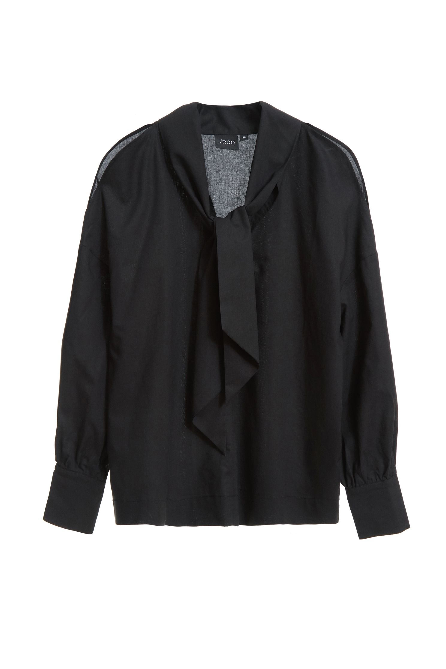 Cold Shoulder Ribbon Collar TopStrap edgy shirt,Asymmetric design tops,Season (AW) Look,Blouses,Long sleeve tops