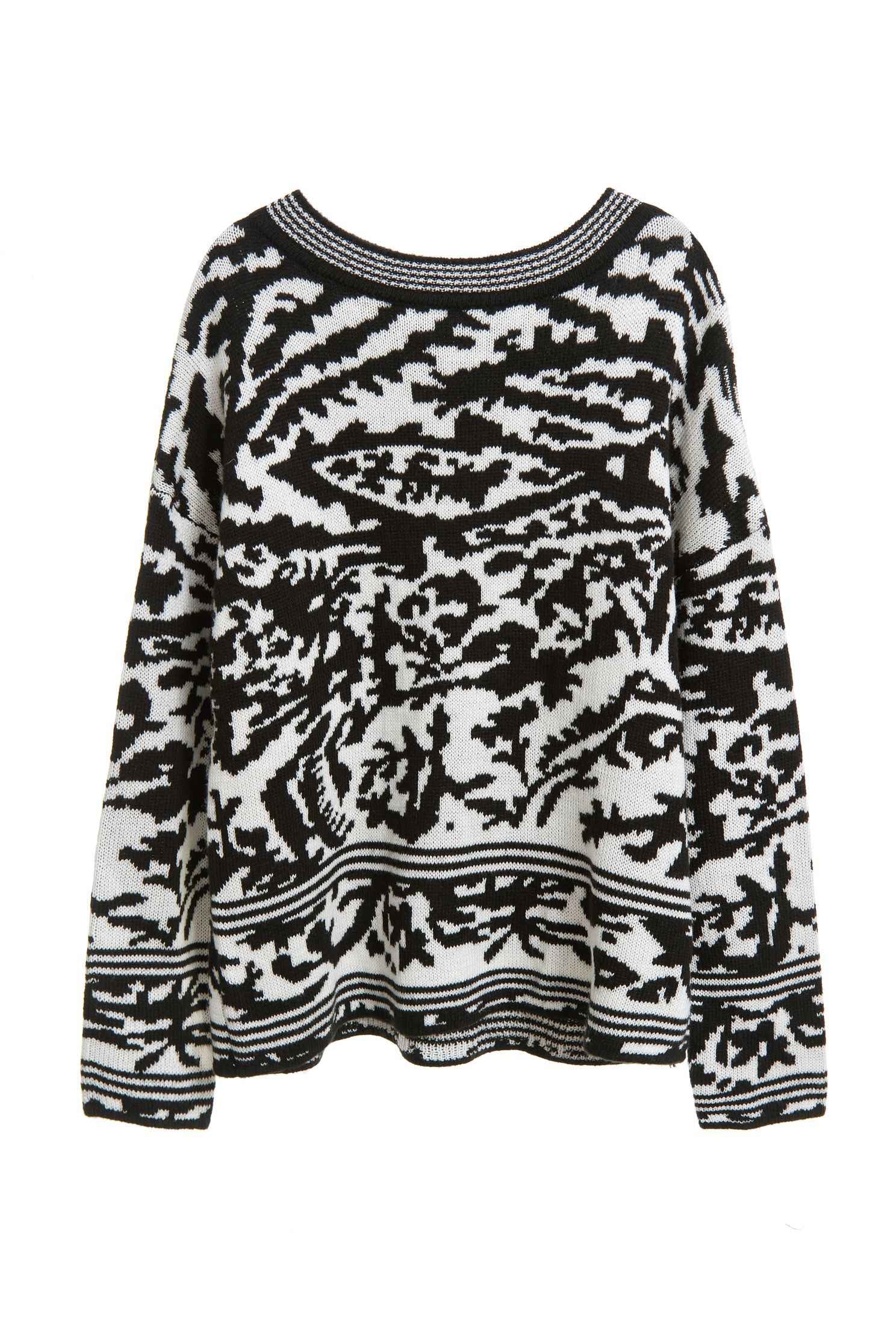 Long Sleeve Graphic Knit TopPatterned color knitwear,Season (AW) Look,Knitted,Knitted tops,Knitted tops,Long sleeve tops