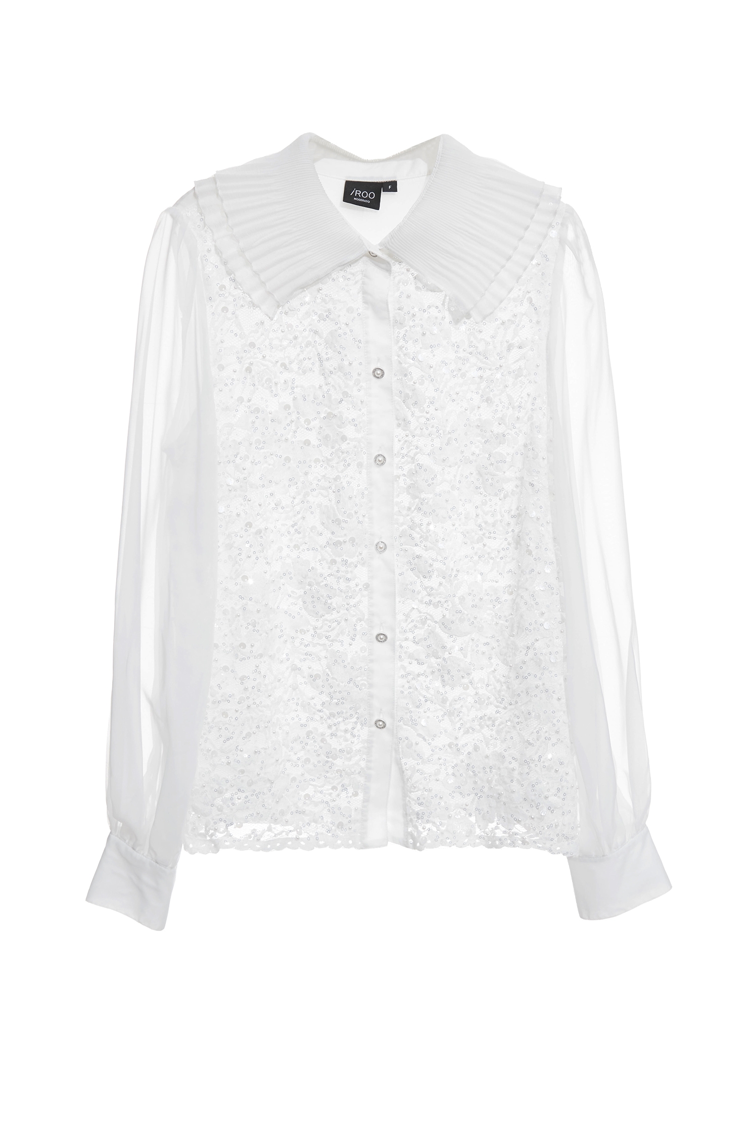 Sequin Pearl Detail Lace BlouseSequin Pearl Detail Lace Blouse,Office Looks,Tops,pearl,Season (AW) Look,blossoms,Lace,Lace tops