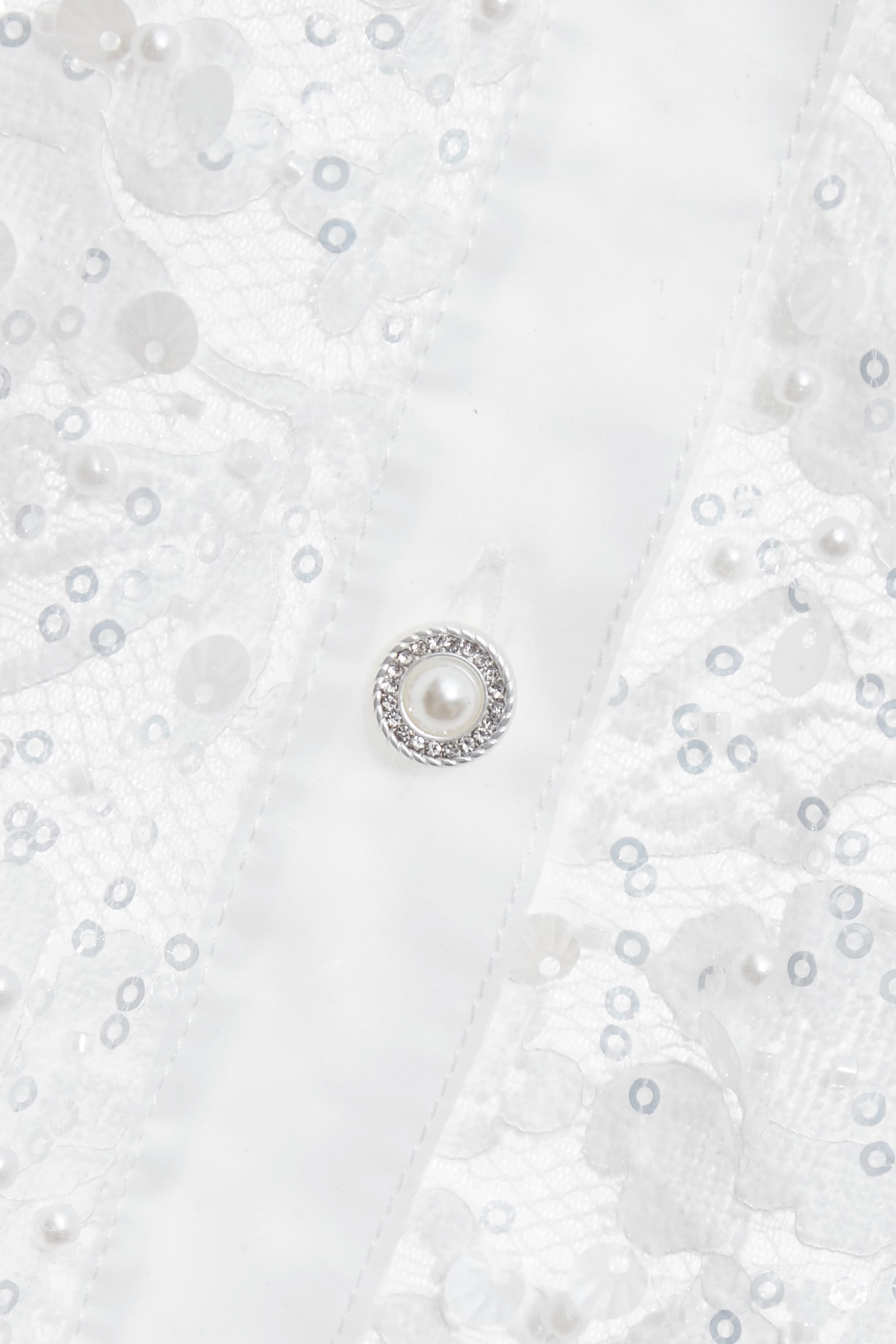 Sequin Pearl Detail Lace BlouseSequin Pearl Detail Lace Blouse,Office Looks,Tops,pearl,Season (AW) Look,blossoms,Lace,Lace tops