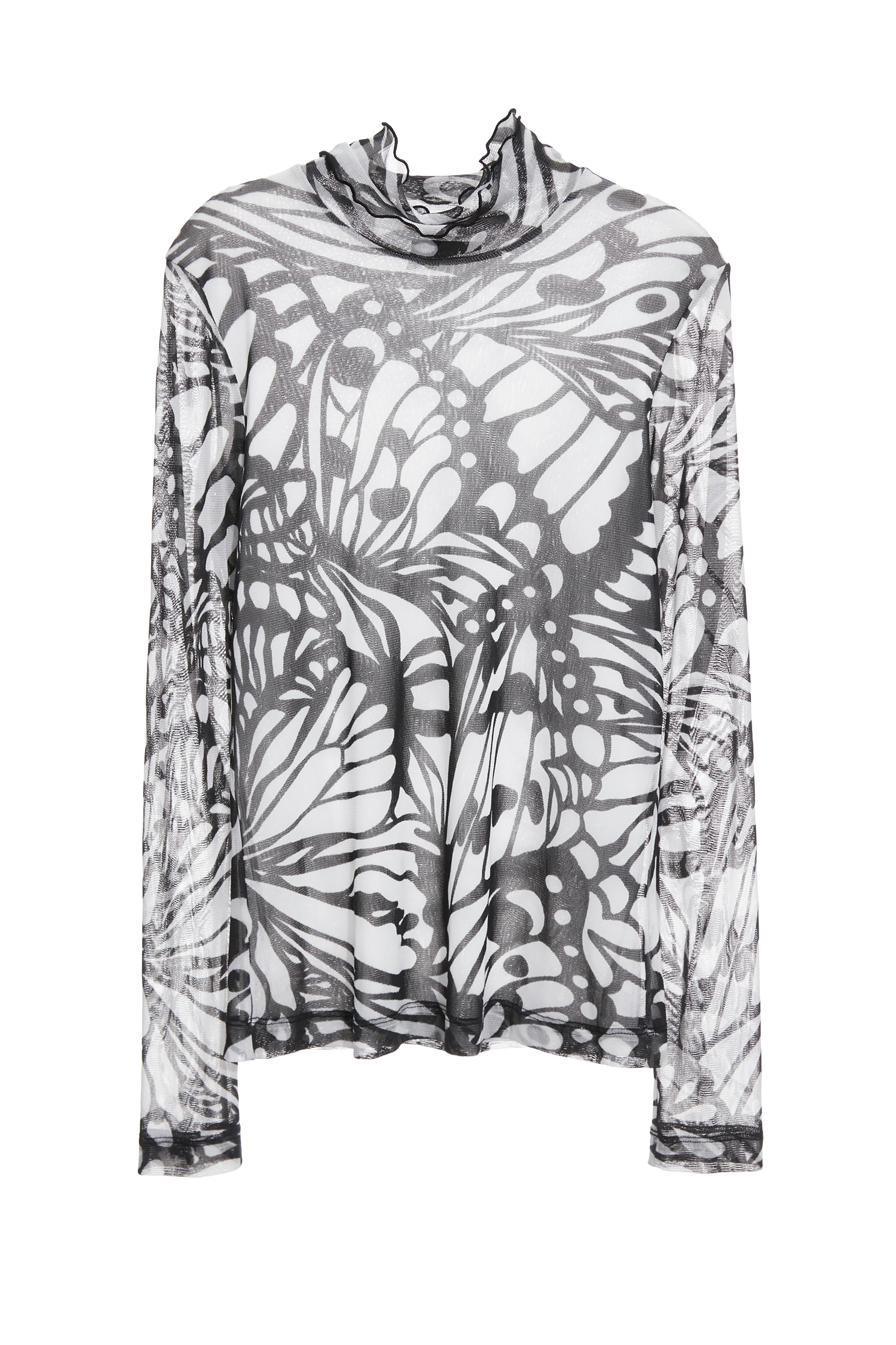 Butterfly Motif Turtleneck TopButterfly Motif Turtleneck Top,Tops,bestselling,Season (AW) Look,Turtleneck tops