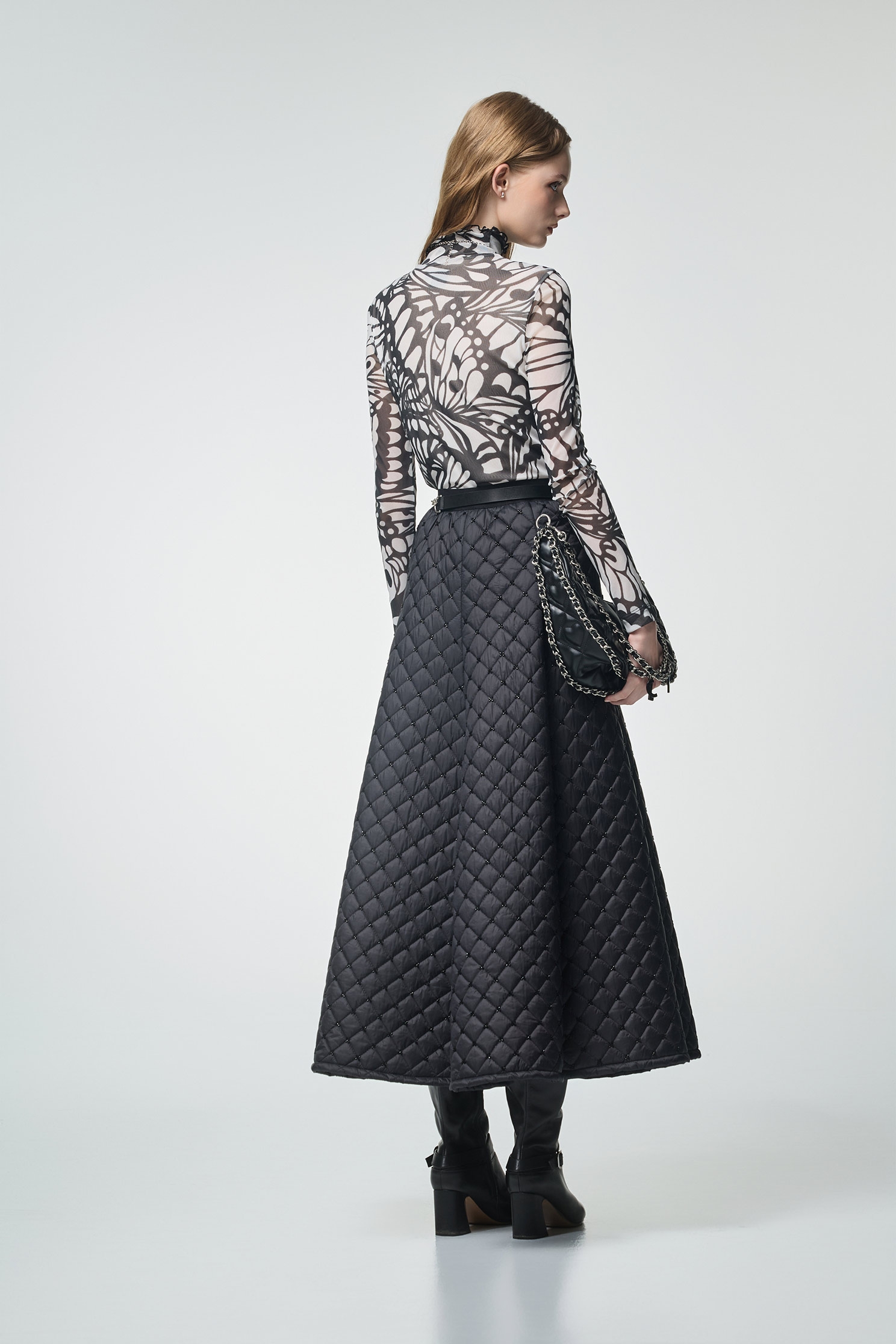 Butterfly Motif Turtleneck TopButterfly Motif Turtleneck Top,Tops,bestselling,Season (AW) Look,Turtleneck tops