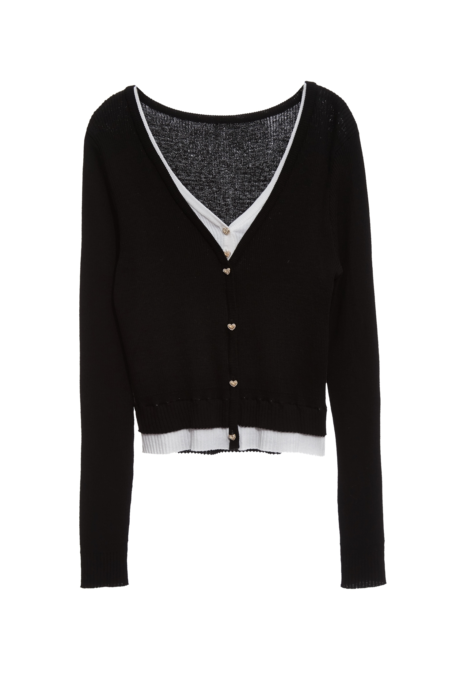 Fake Two Piece V-neck TopFake Two Piece V-neck Top,Office Looks,bestselling,Season (AW) Look,Valentine,Knitted,Knitted tops