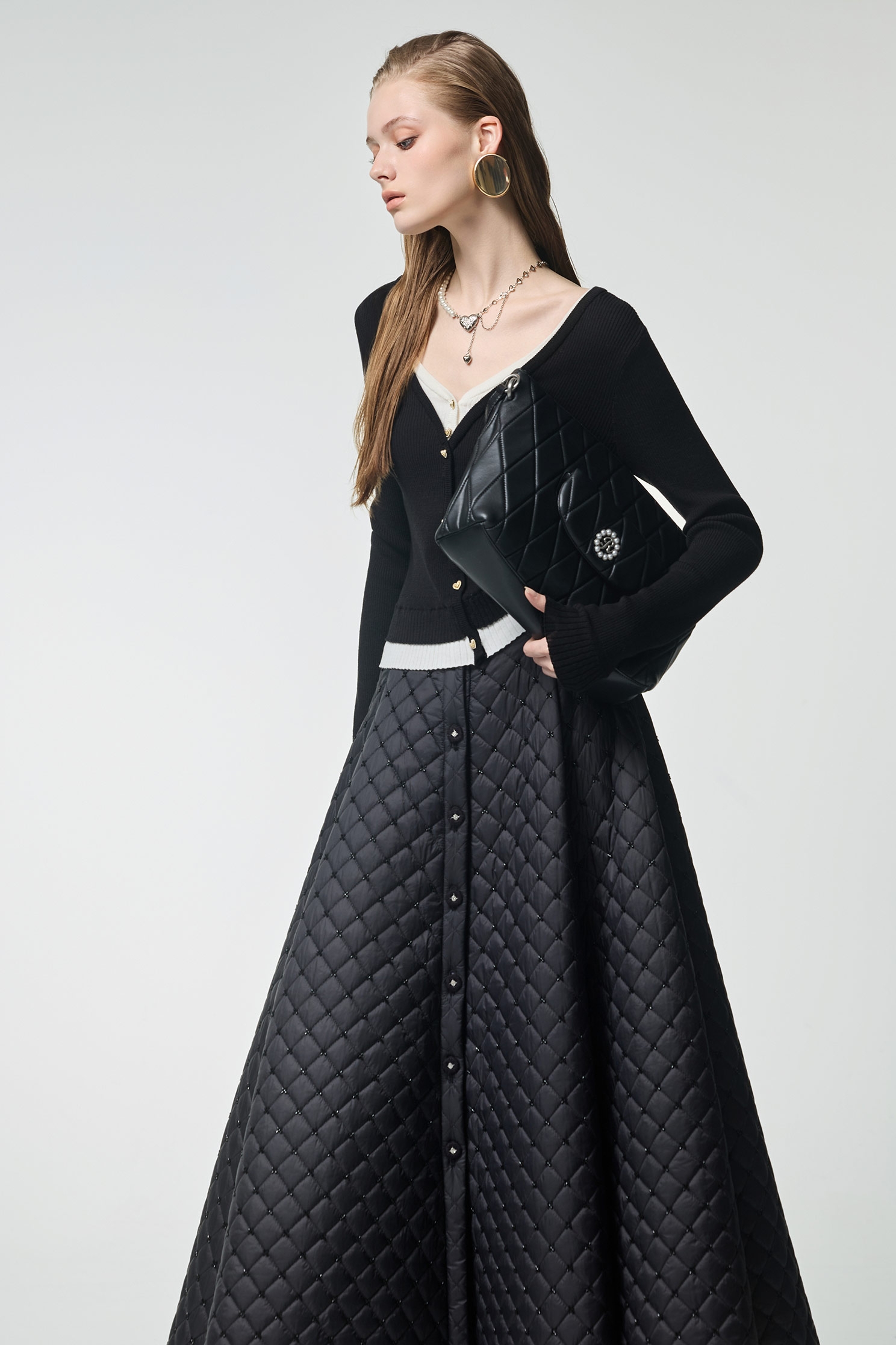 Fake Two Piece V-neck TopFake Two Piece V-neck Top,Office Looks,bestselling,Season (AW) Look,Valentine,Knitted,Knitted tops