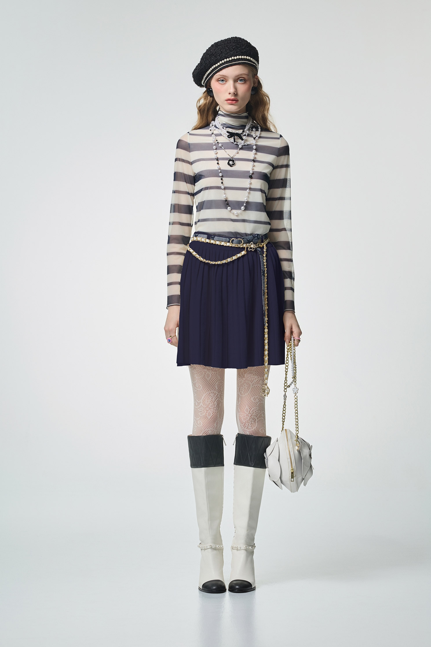 Navy Stripe Turtleneck TopNavy Stripe Turtleneck Top,Tops,Season (AW) Look