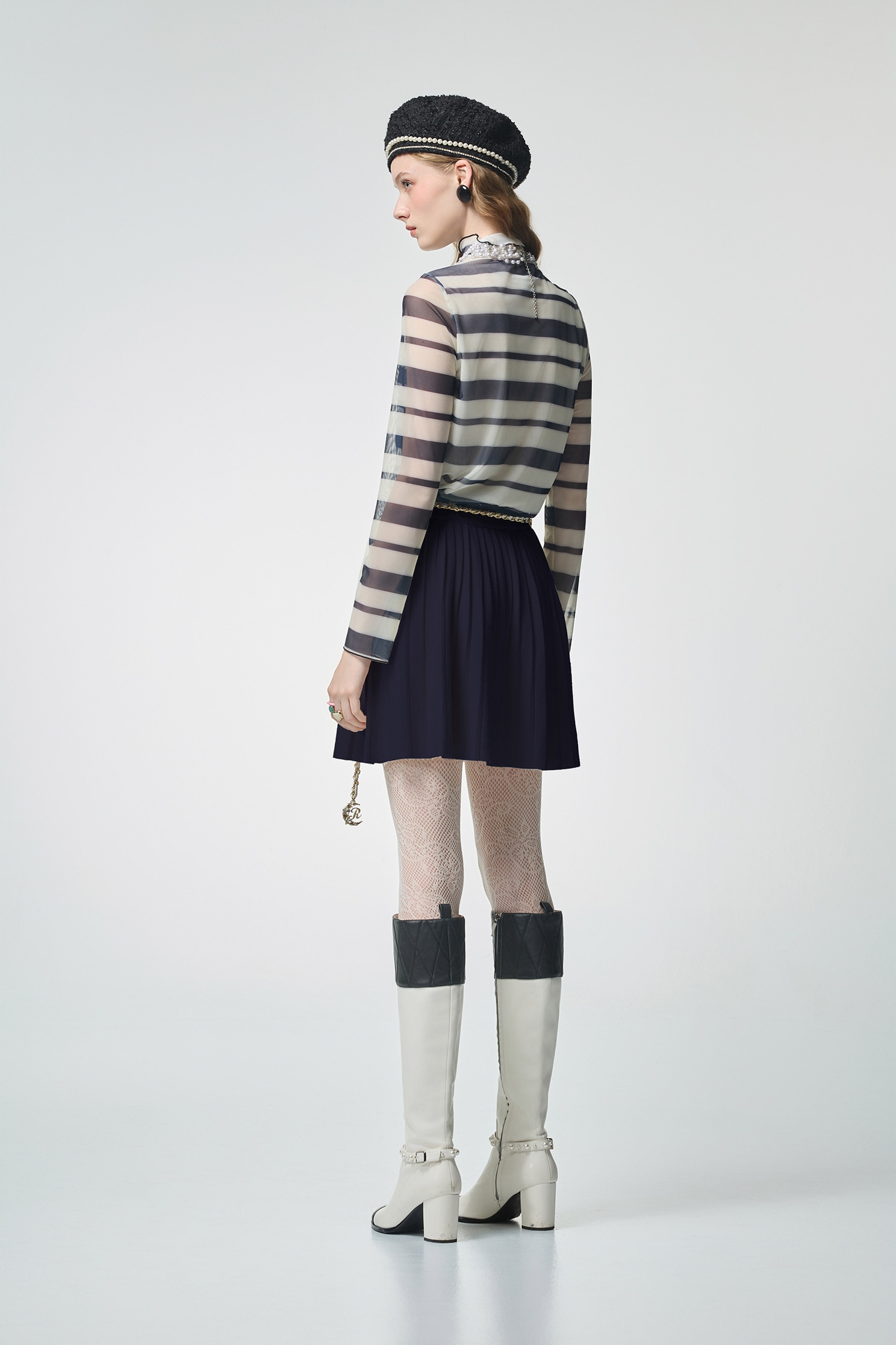 Navy Stripe Turtleneck TopNavy Stripe Turtleneck Top,Tops,Season (AW) Look