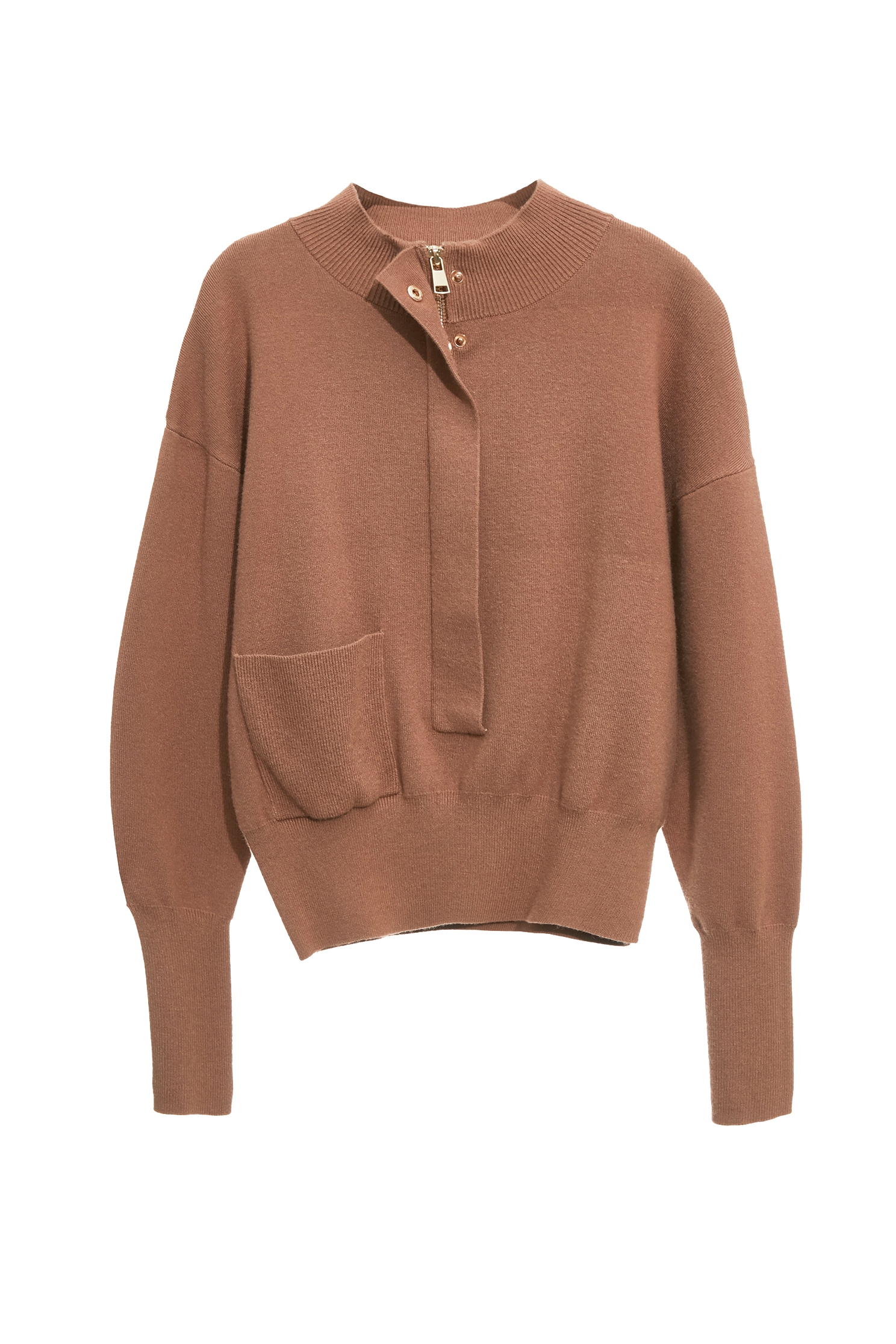 Patch Pocket Long Sleeve Knit TopPatch Pocket Long Sleeve Knit Top,Tops,Season (AW) Look,Knitted,Knitted tops