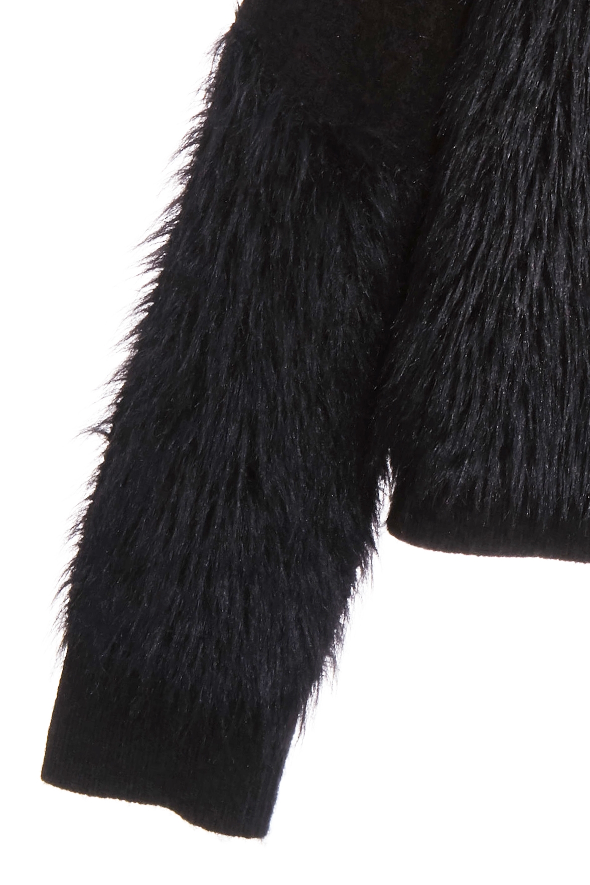 Faux Fur Detail Knit TopFaux Fur Detail Knit Top,Tops,Season (AW) Look,Knitted,Knitted tops,black tops