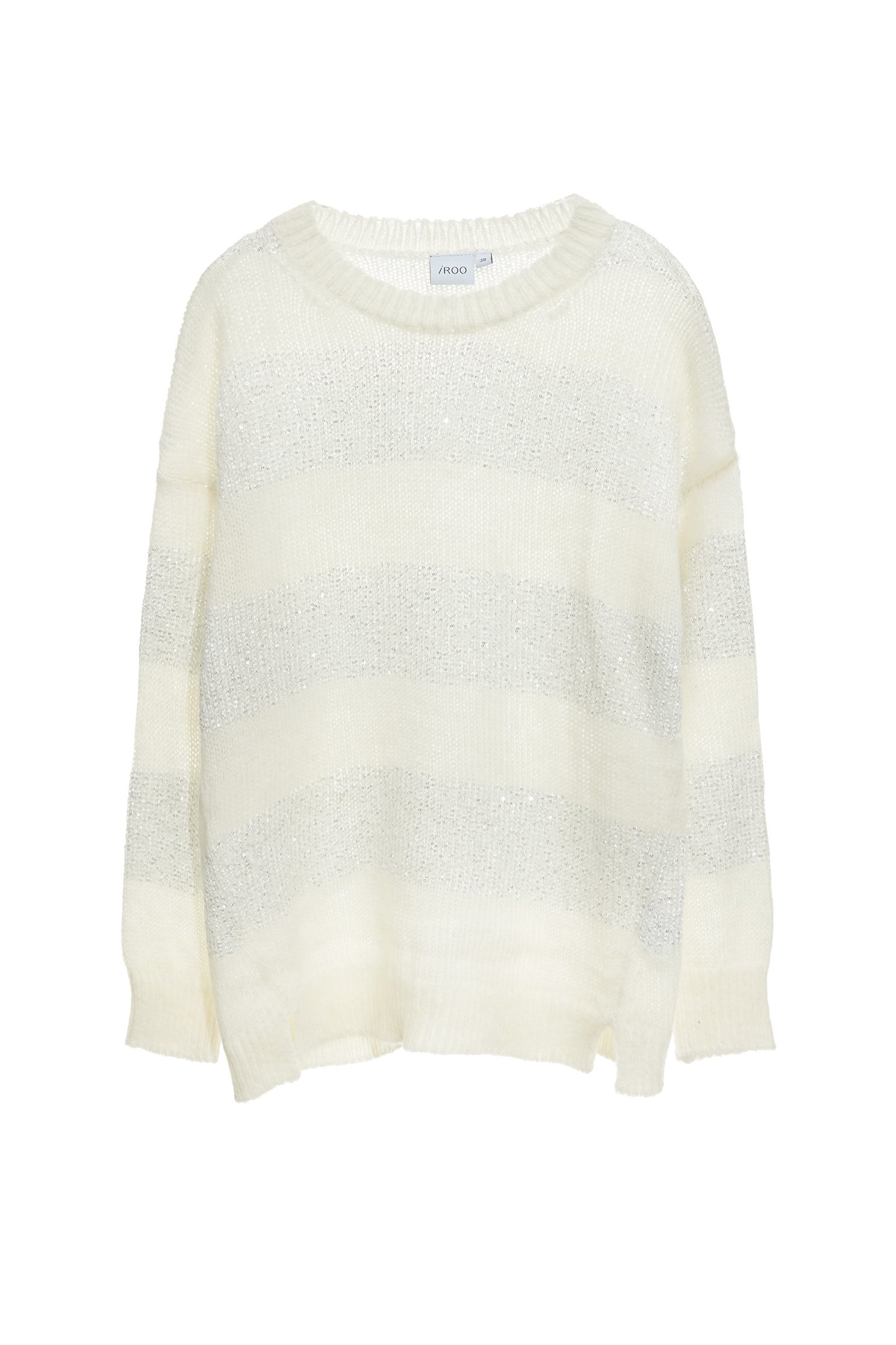 Sequin Wide Contrast Stripe Knit TopSequin Wide Contrast Stripe Knit Top,Tops,Season (AW) Look,Knitted,Knitted tops