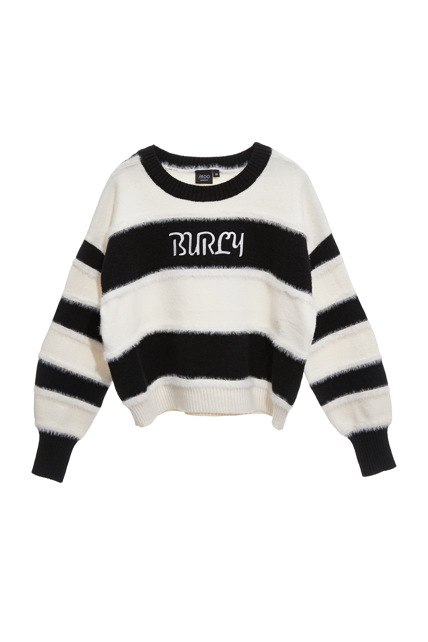 Black White Contrast Knit TopBlack White Contrast Knit Top,Office Looks,Season (AW) Look,Valentine,Embroidered,Knitted,Knitted tops