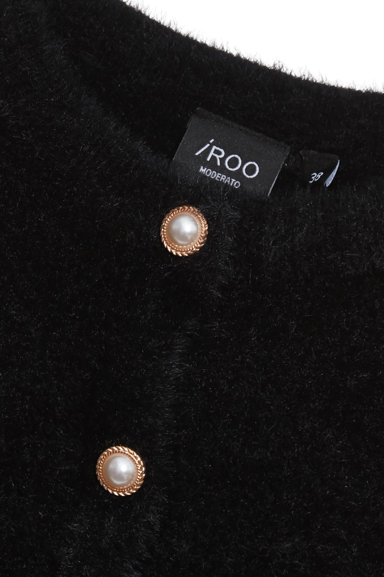 Pearl Applique Faux Fur Black TopPearl Applique Faux Fur Black Top,Office Looks,pearl,Season (AW) Look,Valentine,Knitted,Knitted tops