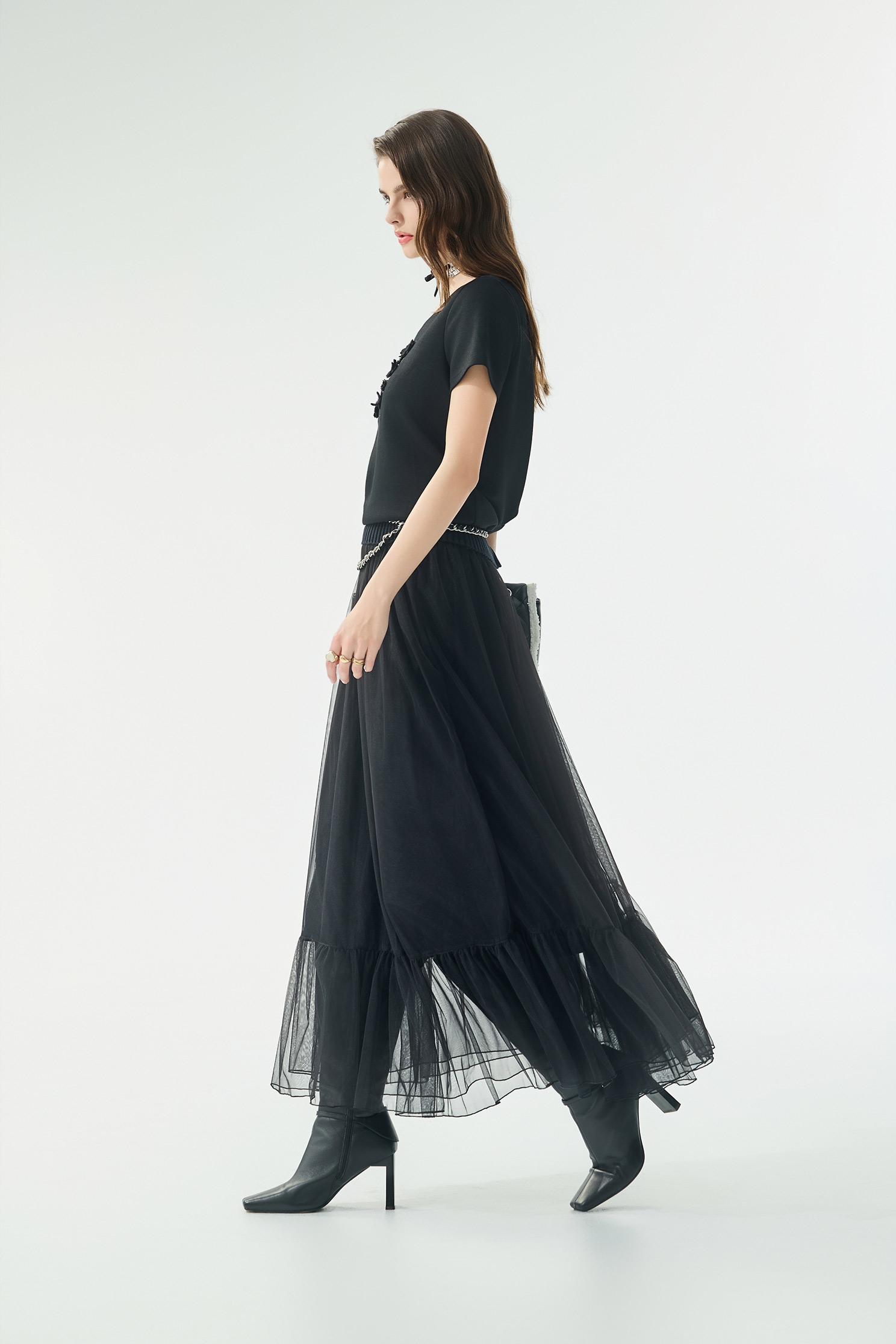 Butterfly Sequin Detail Black TopButterfly Sequin Detail Black Top,Tops,pearl,Season (AW) Look,Embroidered,black tops