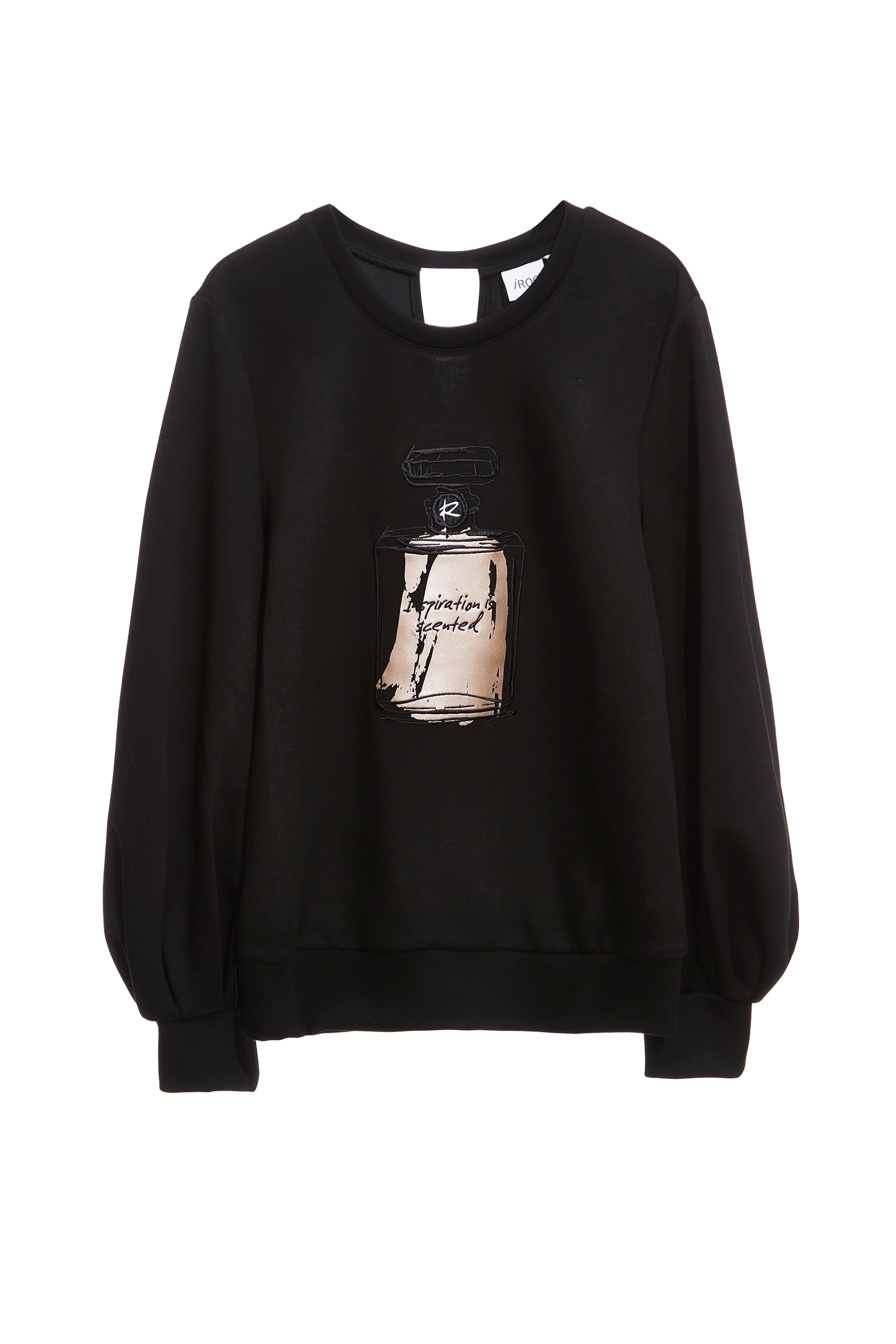 Front Graphic Long Sleeve Black TopFront Graphic Long Sleeve Black Top,Tops,Embroidered,Season (AW) Look,black tops