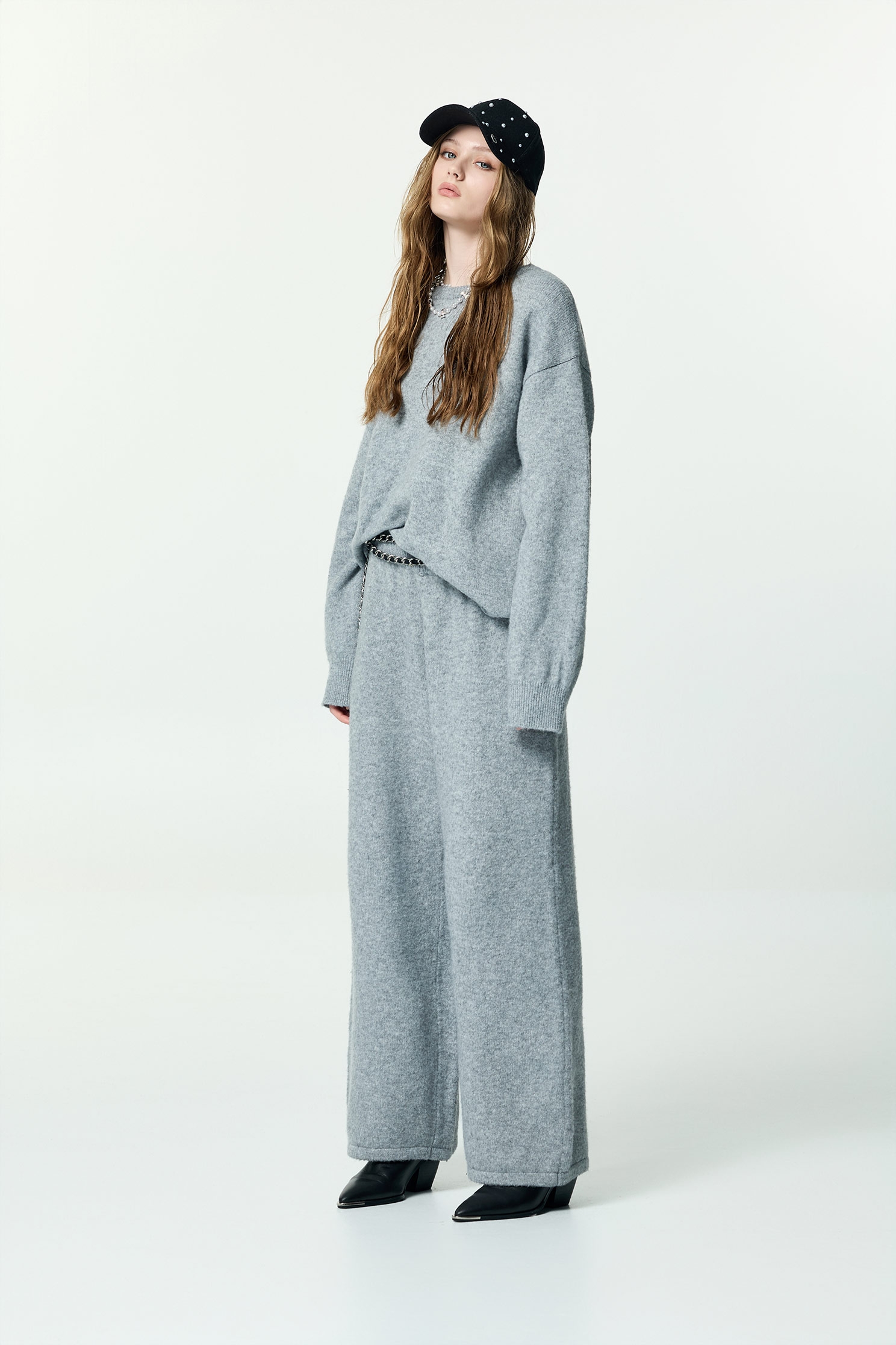 Light Grey Oversize Knit Casual TopLight Grey Oversize Knit Casual Top,Tops,co-ord sets,Season (AW) Look,Knitted,Knitted tops,Knitted tops