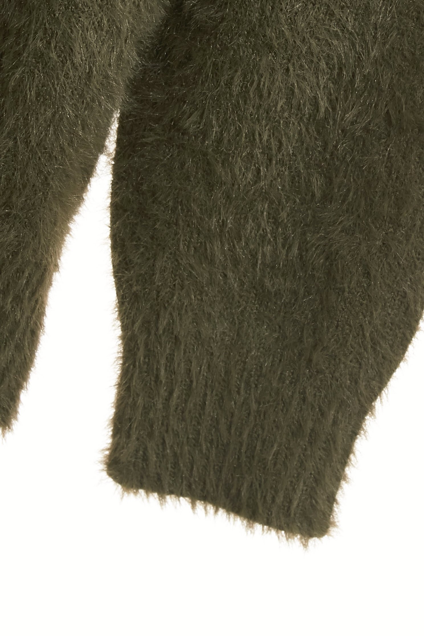 Front Slogan Olive Green Faux Fur Knit TopFront Slogan Olive Green Faux Fur Knit Top,Tops,Season (AW) Look,Knitted,Knitted tops