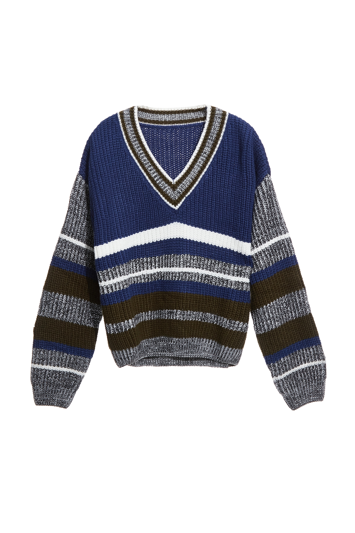 Grey With Blue Colour Block Knit TopGrey With Blue Colour Block Knit Top,Tops,Stripe,Season (AW) Look,Knitted,Knitted tops