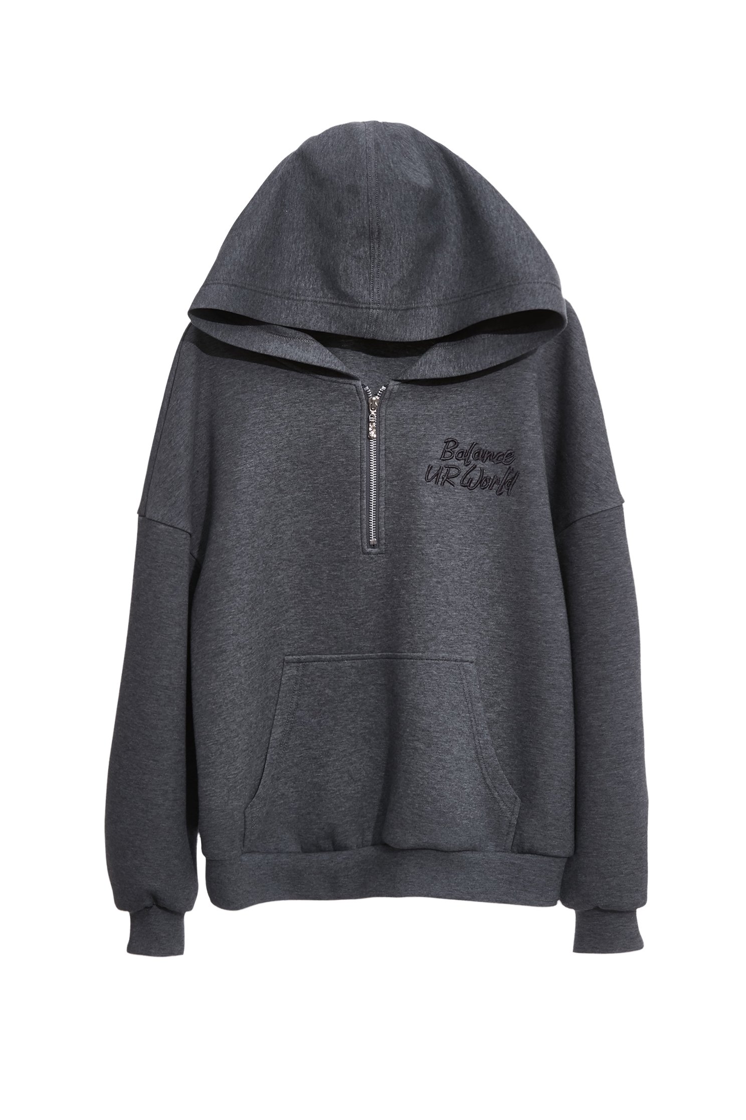 Grey Hoodie Long Sleeve TopGrey Hoodie Long Sleeve Top,Tops,Embroidered,Season (AW) Look