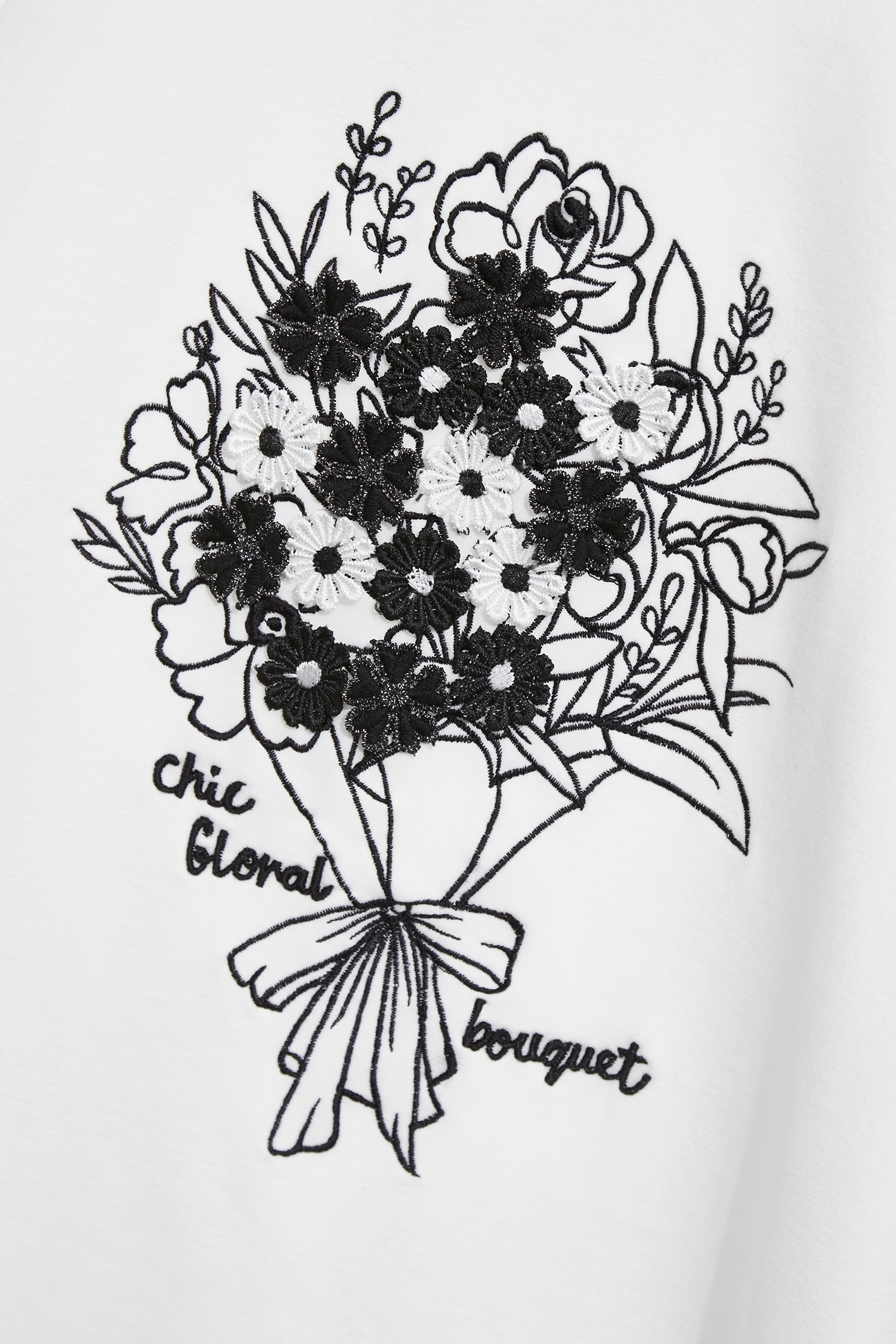 Floral Embroidery Petal Sleeve TeeFloral Embroidery Petal Sleeve Tee,T-shirts,Tops,Round neck tops,White tops,Short sleeve tops,Season (AW) Look,Embroidered