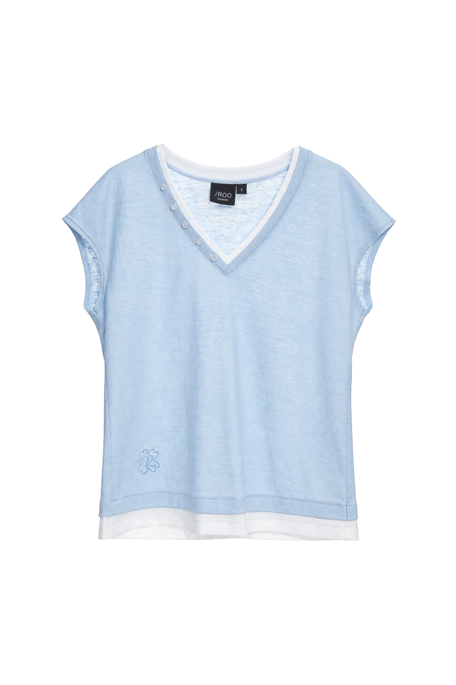 V-neck Cap Sleeve TopV-neck Cap Sleeve Top,Tops,Season (AW) Look,Embroidered
