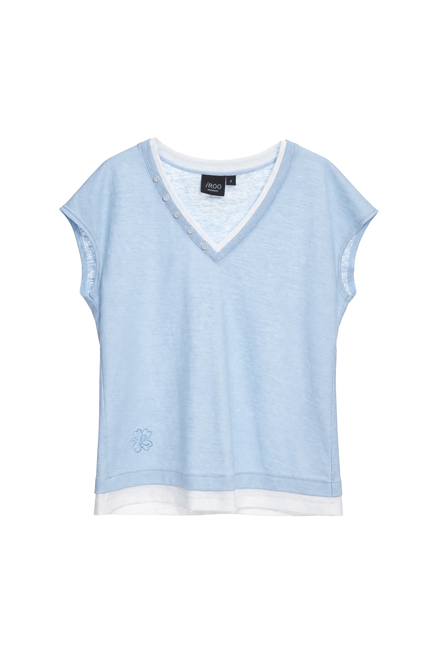 V-neck Cap Sleeve TopV-neck Cap Sleeve Top,Tops,Season (AW) Look,Embroidered