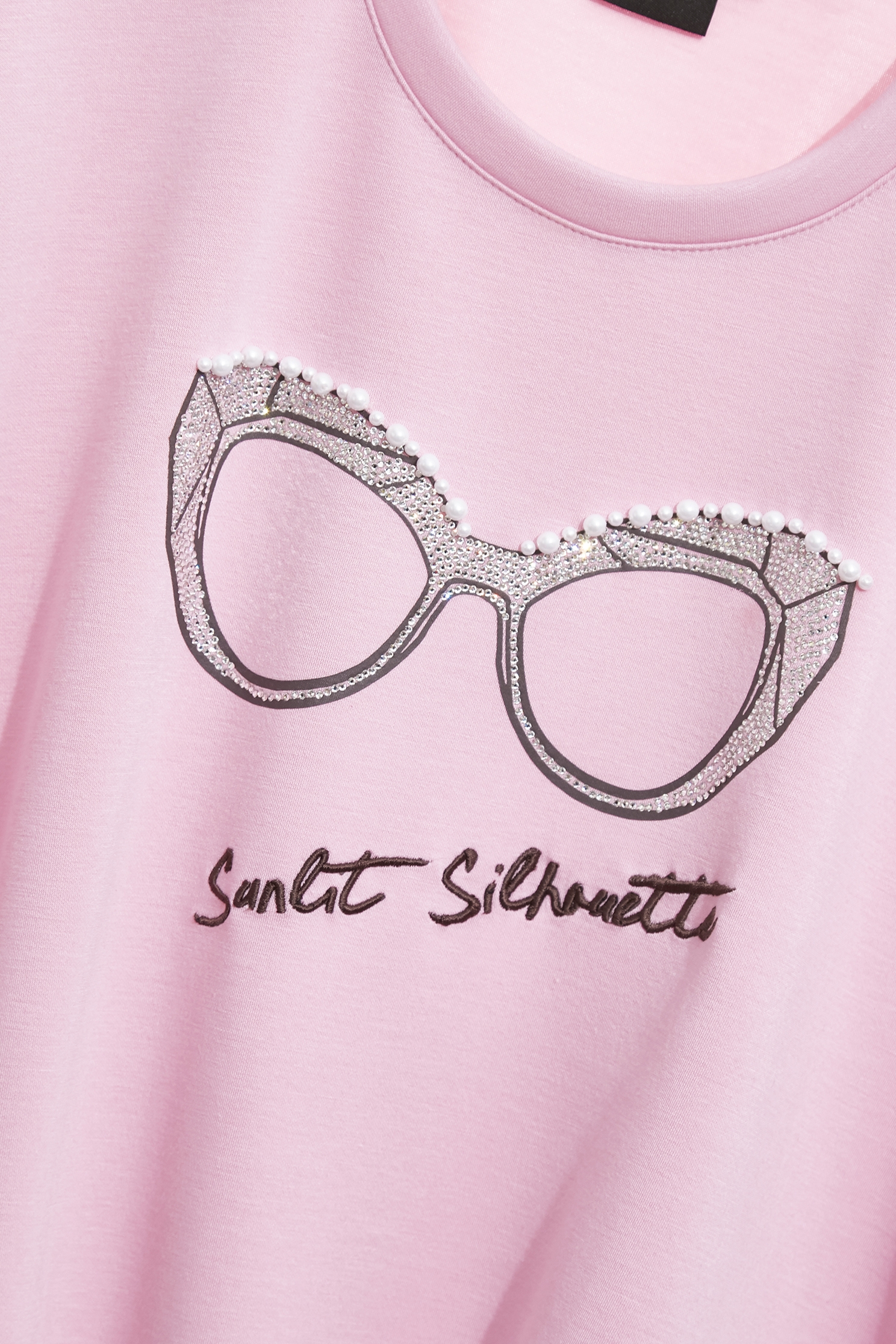 Sequin Spectacle Graphic Pink TeeSequin Spectacle Graphic Pink Tee,Tops,pearl,Season (AW) Look,Embroidered