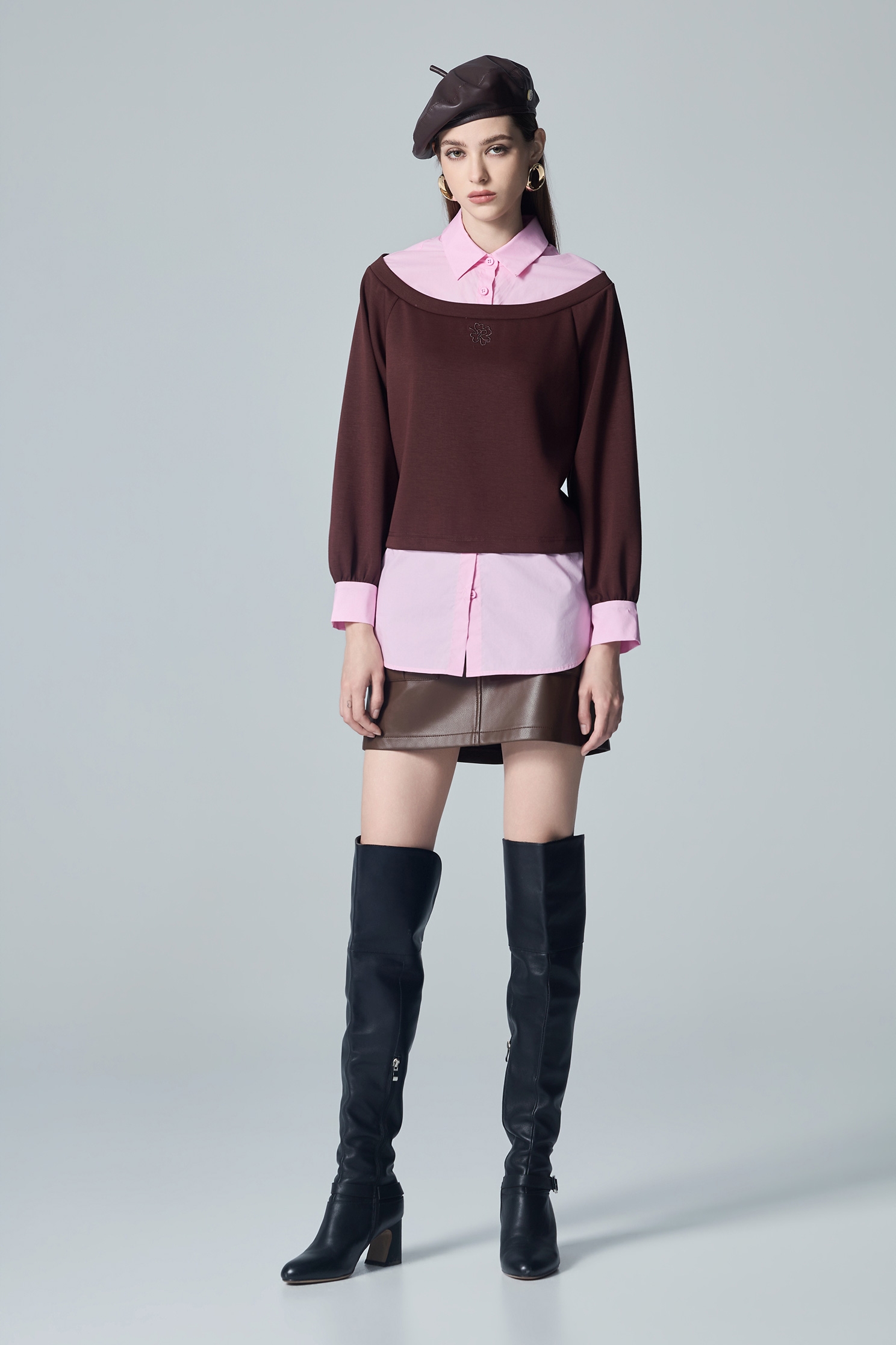 Colour Block Long Sleeve TopColour Block Long Sleeve Top,Tops,Season (AW) Look,Embroidered